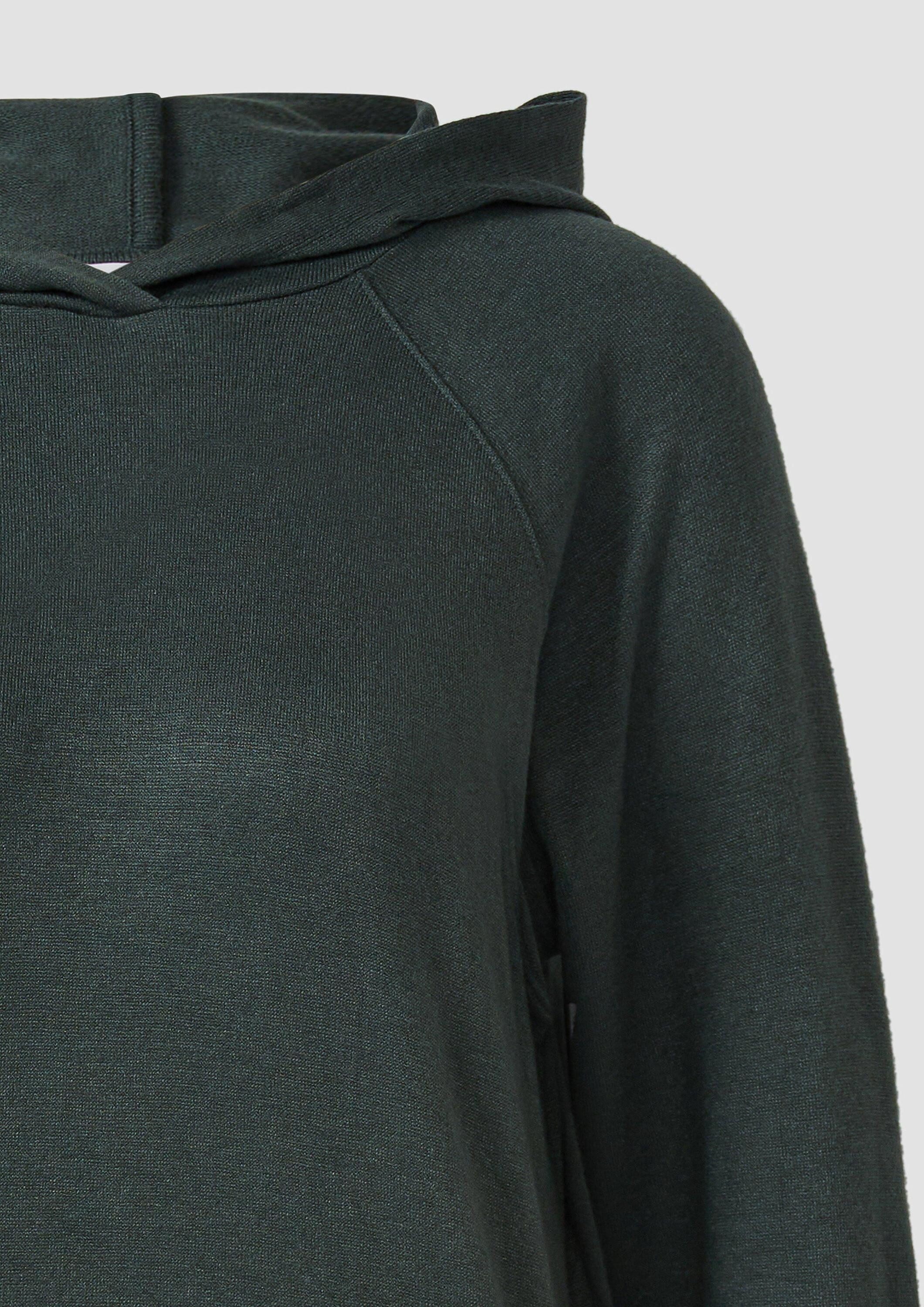 s.Oliver Longpullover T-Shirt Meliertes Longsleeve aus Stretchjersey mit Kapuze