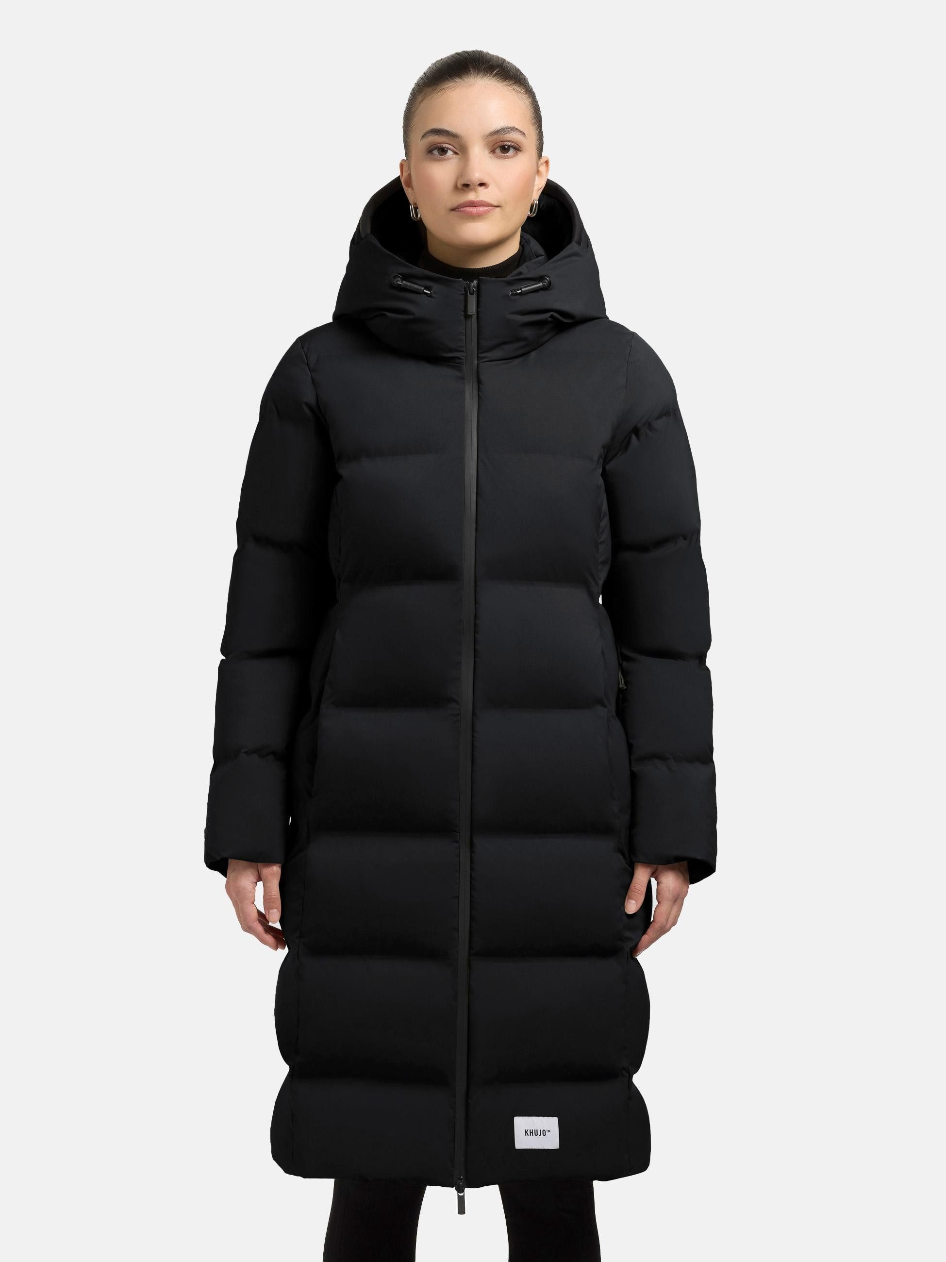 khujo Steppmantel Finnie3 Warmer Damen Wintermantel mit großer Kapuze