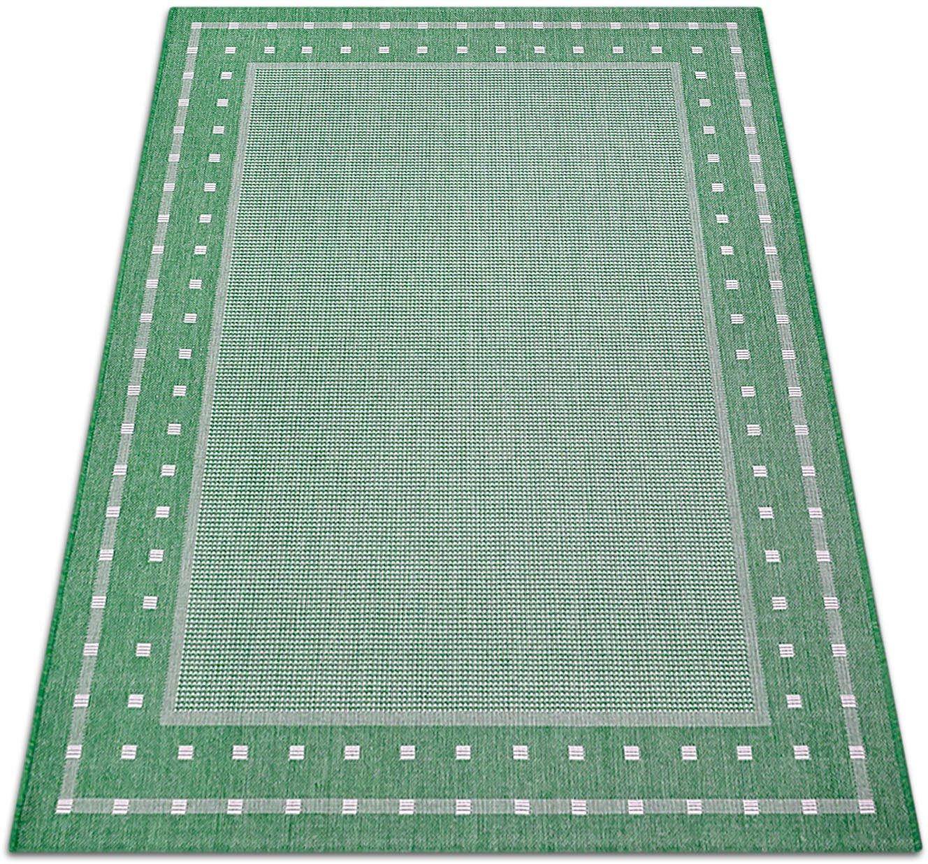 Teppich Belz, Home affaire, rechteckig, Höhe: 5 mm, Flachgewebe, Sisal-Optik, meliert, mit Bordüre, pflegeleicht, Scandi grün