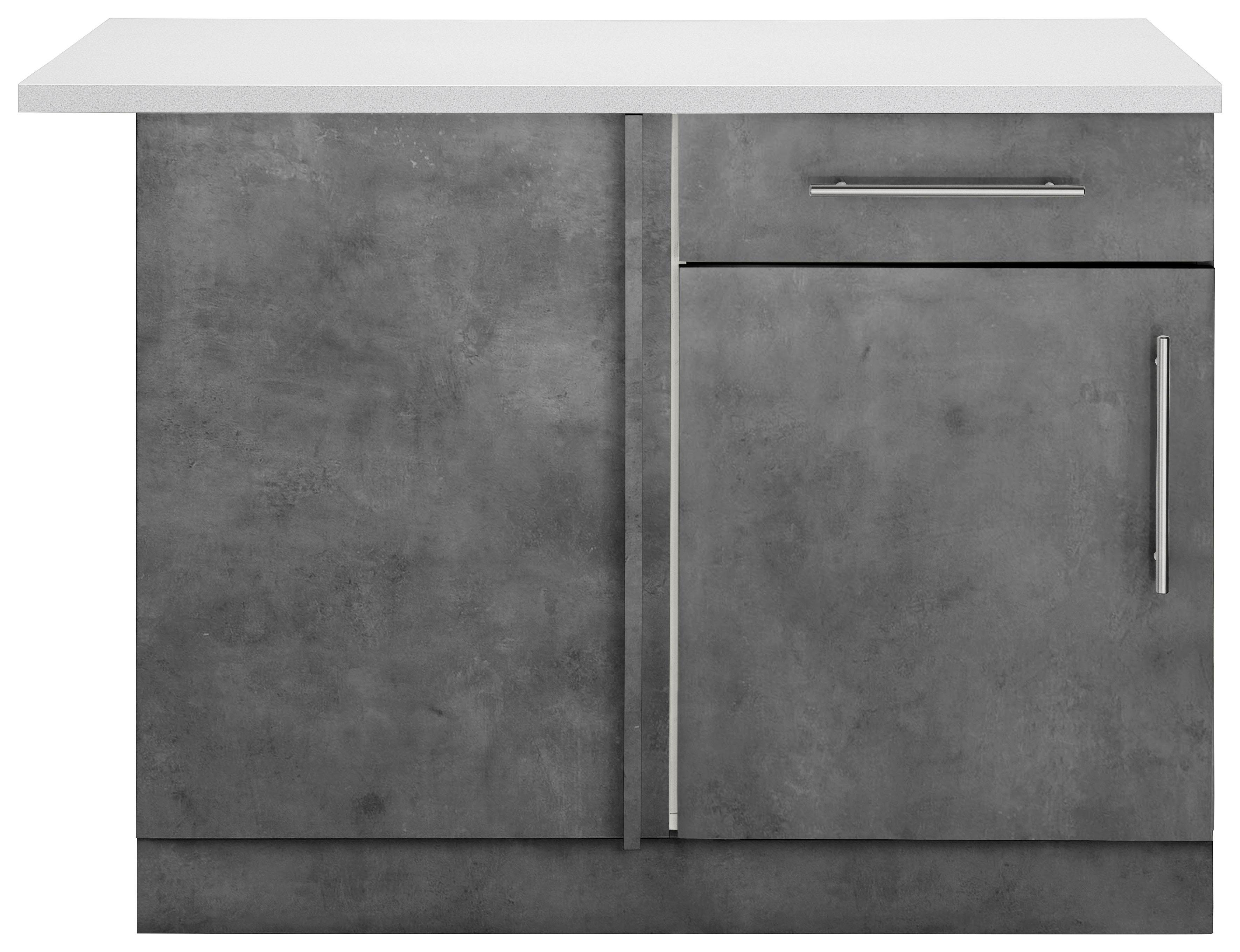 wiho Küchen Grau Betonfarben cm 110 und Eckunterschrank Korpus: Front betonfarben, | breit Playa Cali Arbeitsplatte