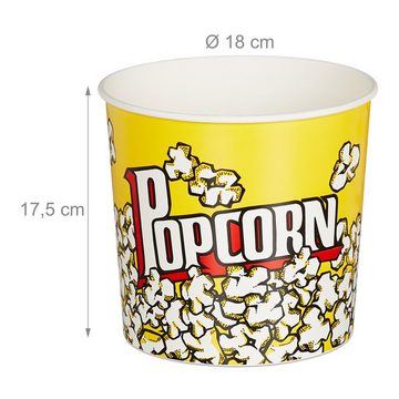 relaxdays Snackschale 24 x Popcorn Eimer wiederverwendbar, Kunststoff