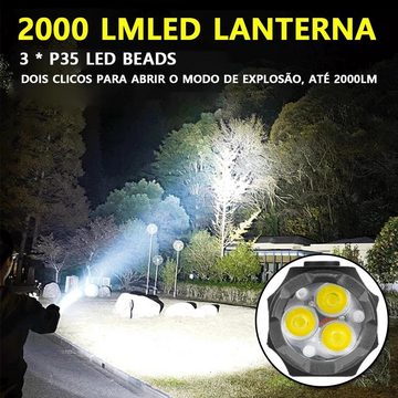 DESUO Taschenlampe Taschenlampe LED 2000 Lumen Aufladbar 5 Lichtmodi für Camping Notfälle