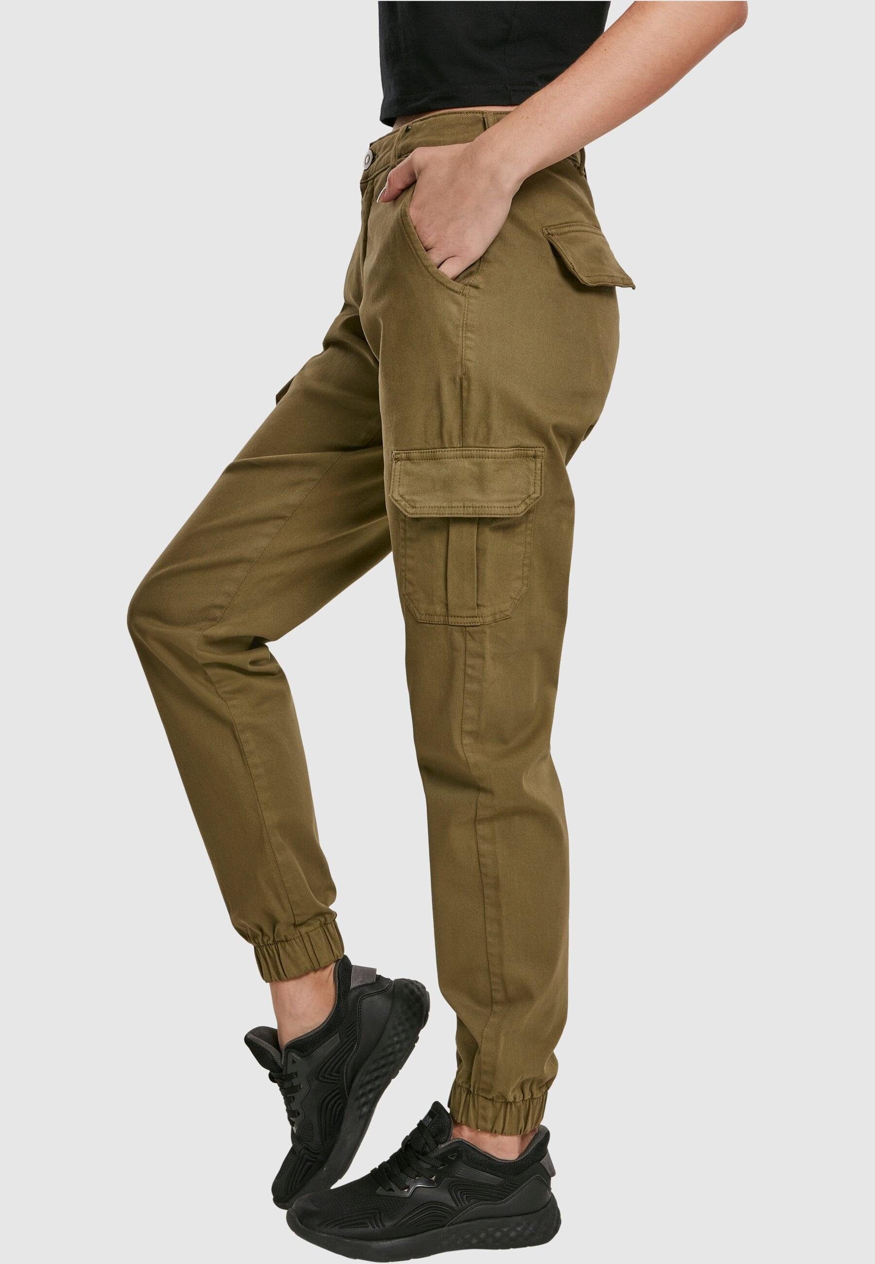 URBAN CLASSICS Cargohose Damen Waist High (1-tlg) summerolive Ladies Cargo Pants