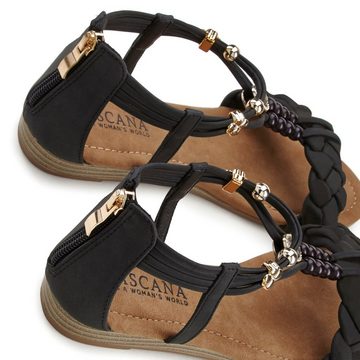 LASCANA Sandale Sandalette, Sommerschuh mit raffiniertem Riemchen VEGAN