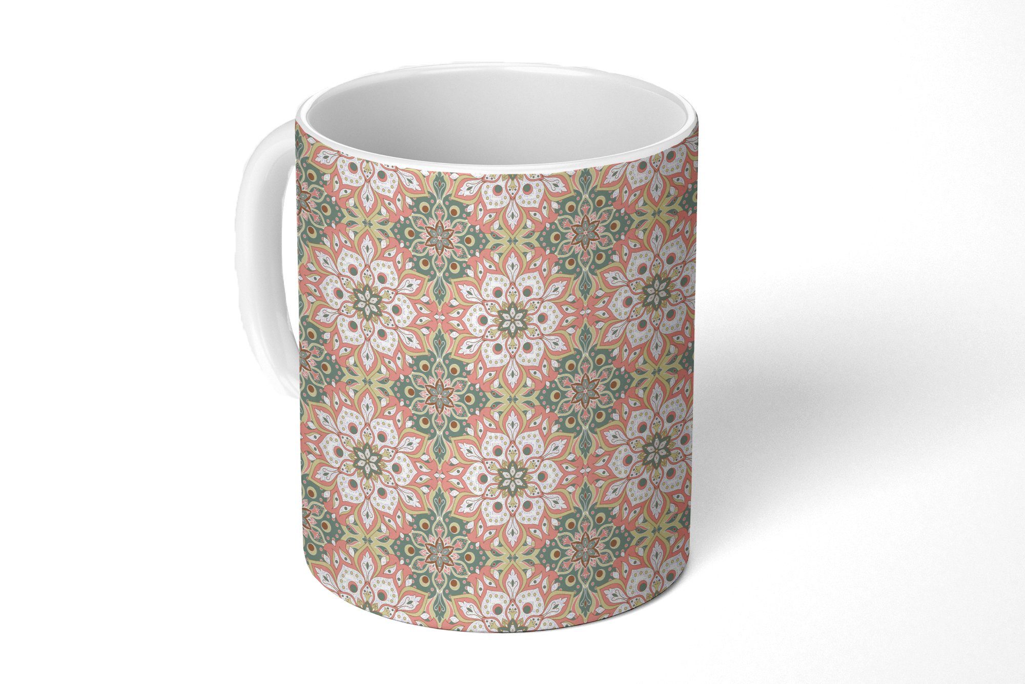 MuchoWow Tasse Blumen - Mandala - Vintage - Muster, Keramik, Kaffeetassen, Teetasse, Becher, Teetasse, Geschenk