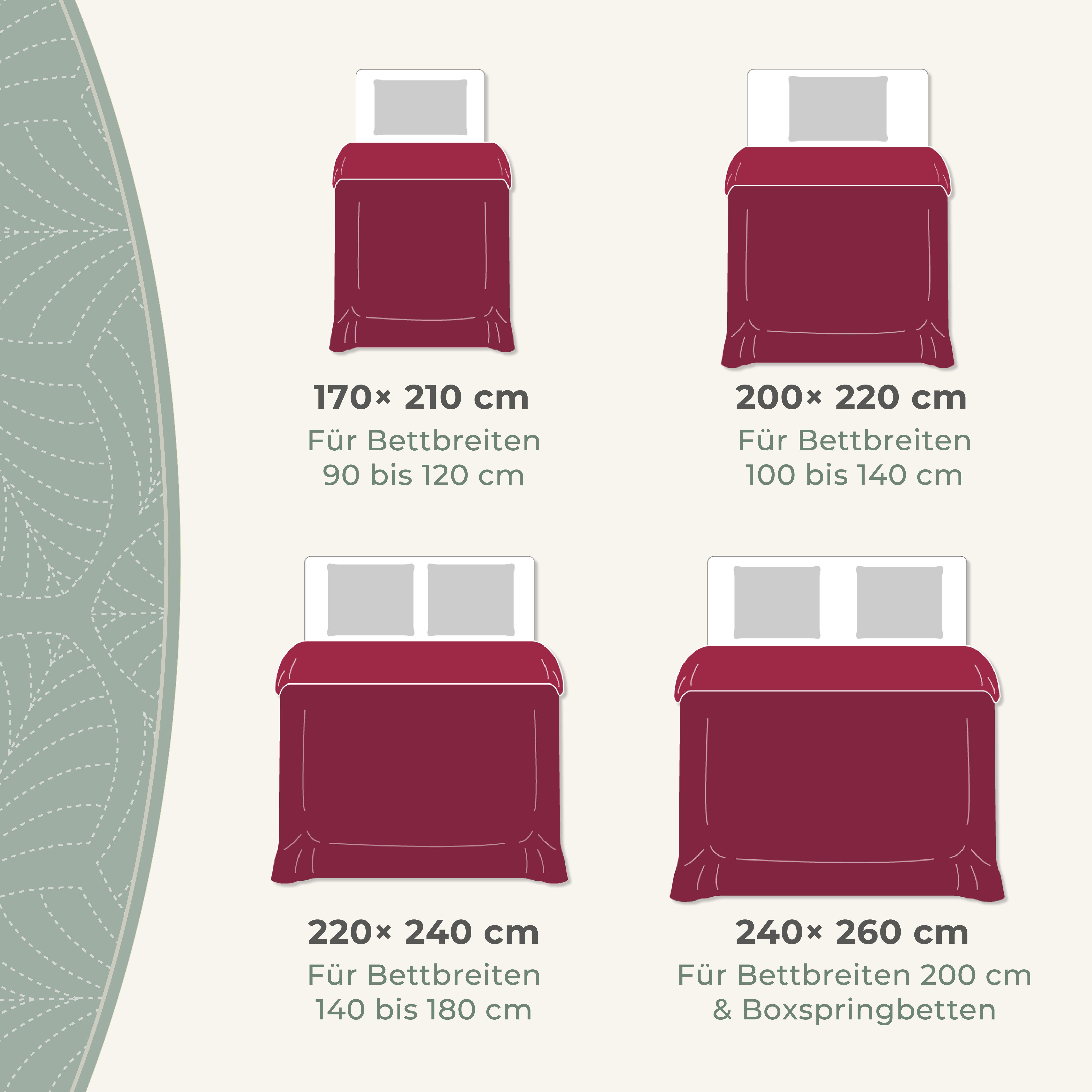 Gräfenstayn Tagesdecke Premium - Bettüberwurf mit Steppung & Blatt-Design, günstig online kaufen