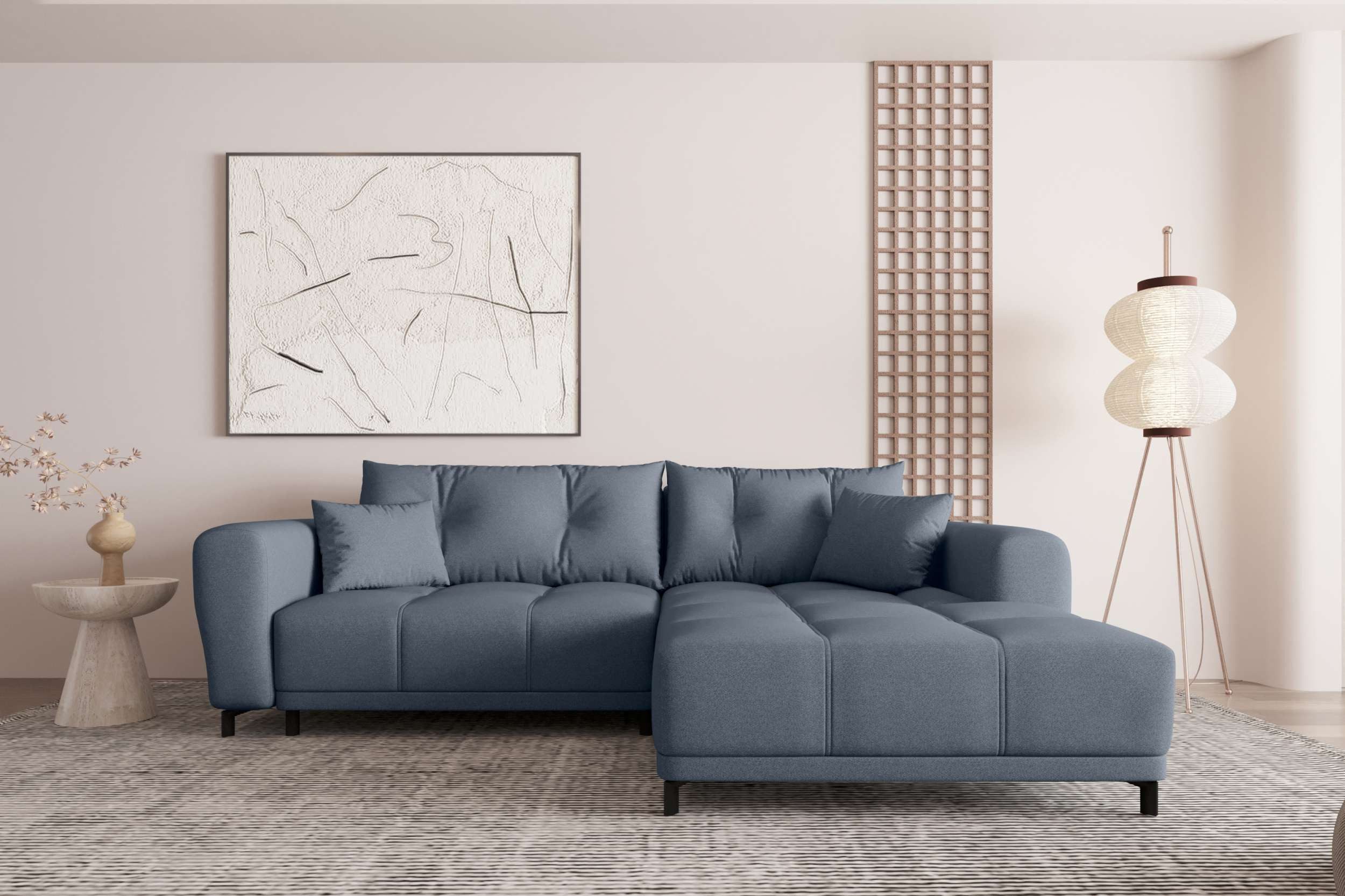 99rooms Ecksofa Massimo, Sofa L-Form, Eckcouch, mit Schlaffunktion,Rundumbezug, in Strukturstoff NEVE