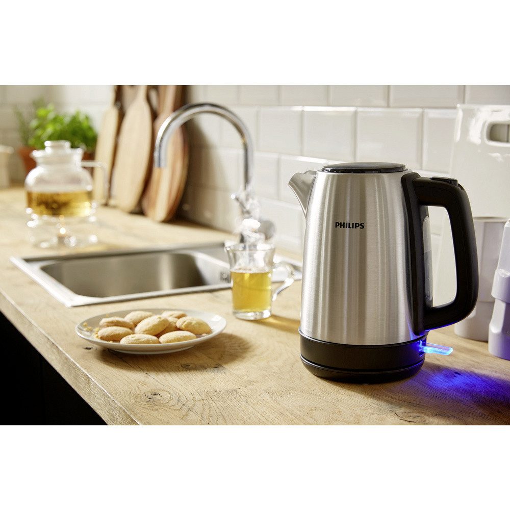 Philips Wasserkocher Philips Home HD9350/90 Daily Wasserkocher Edelstahl, Schwarz Fassungs, 1.70 l, 2200.00 W