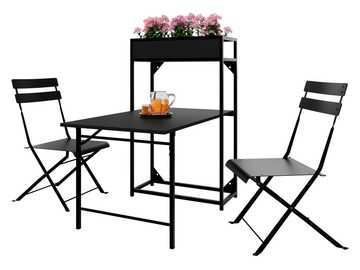 MIRJAN24 Gartenlounge-Set Tourra, (3er-Set, Gartentisch, Stuhl x2), Konstruktion aus Stahl