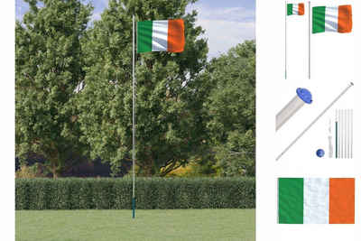 vidaXL Fahne Flagge Irlands mit Mast 6,23 m Aluminium