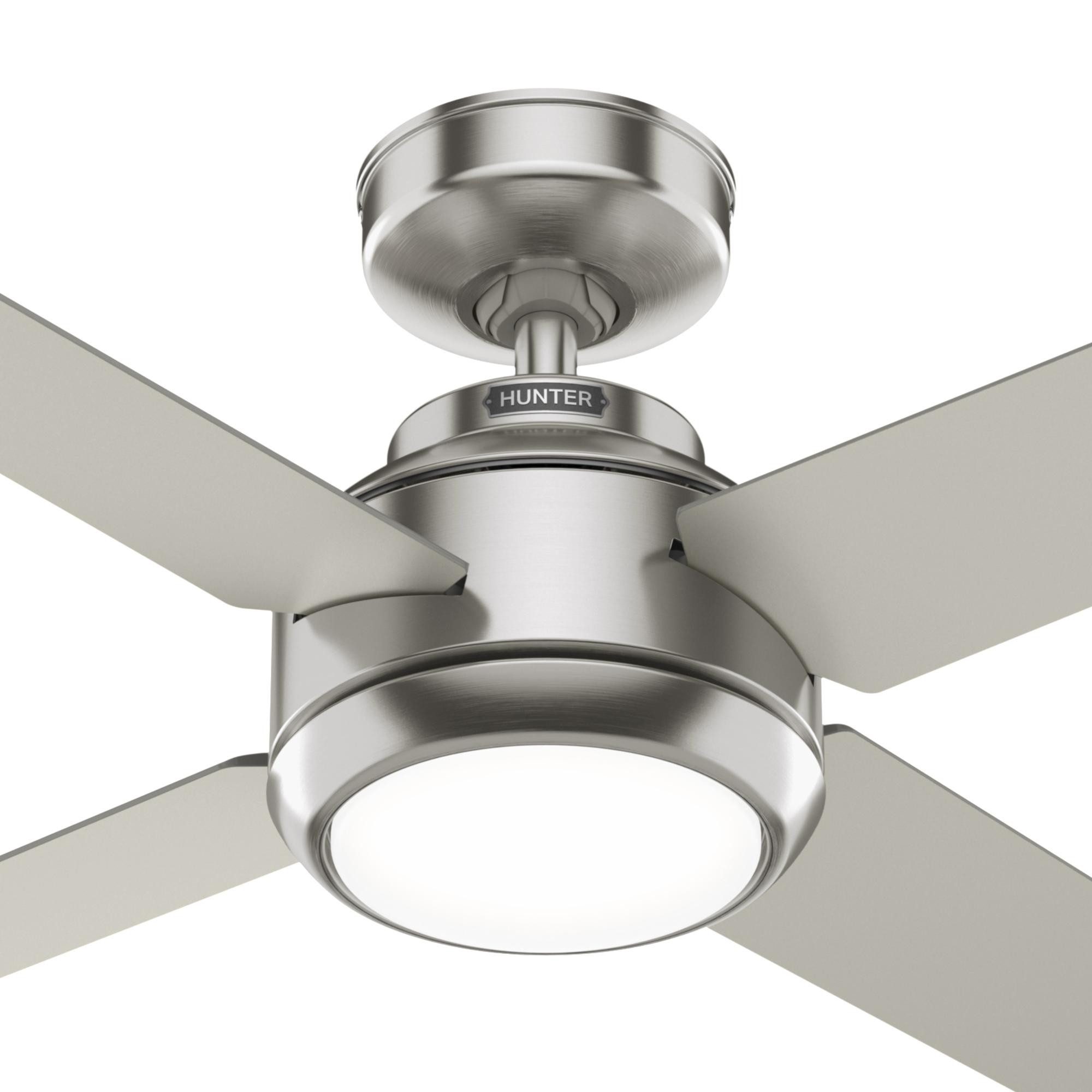 Hunter Deckenventilator DC Deckenventilator Greta Nickel mit LED & Fernbedienung, dimmbar