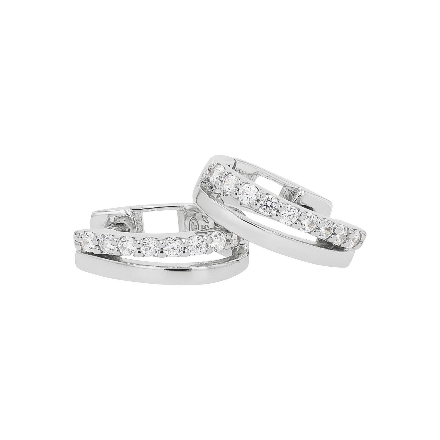 TOM TAILOR Paar Creolen Schmuck Geschenk Silber 925, mit Zirkonia (synth)