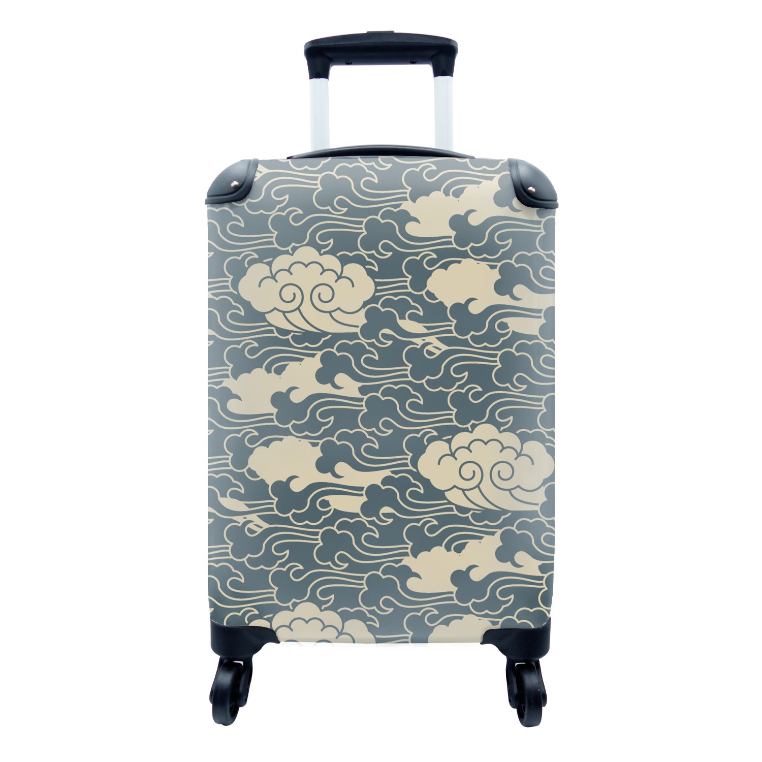 MuchoWow Handgepäckkoffer Design - Norwegisch - Wolken, 4 Rollen, Reisetasche mit rollen, Handgepäck für Ferien, Trolley, Reisekoffer