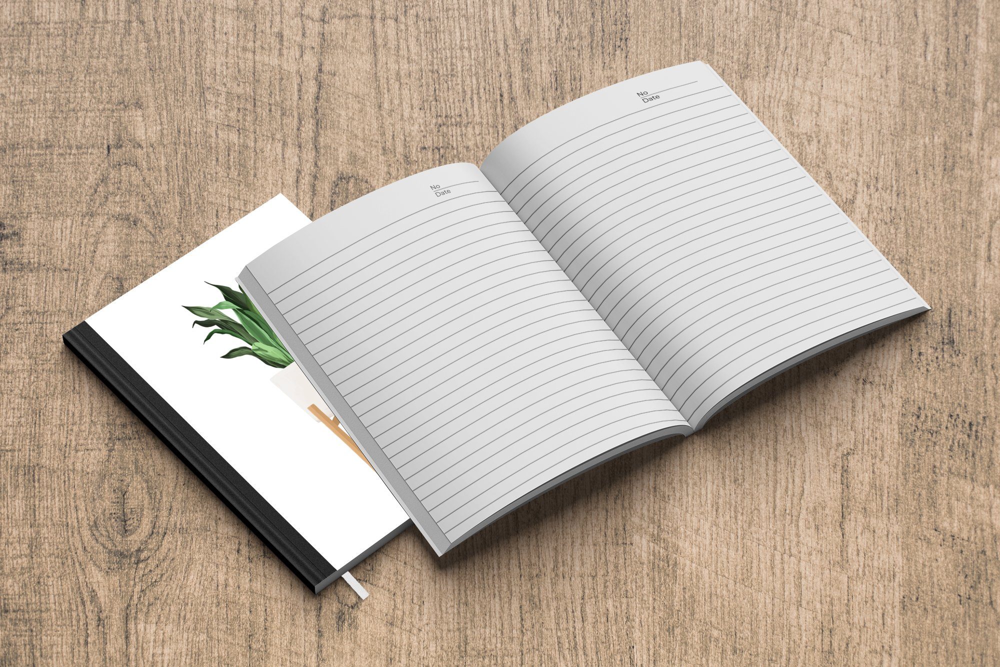 Tagebuch, Journal, Notizbuch A5, Merkzettel, Weiß, Pflanzen - 98 Notizheft, - Seiten, MuchoWow Blumentopf Haushaltsbuch