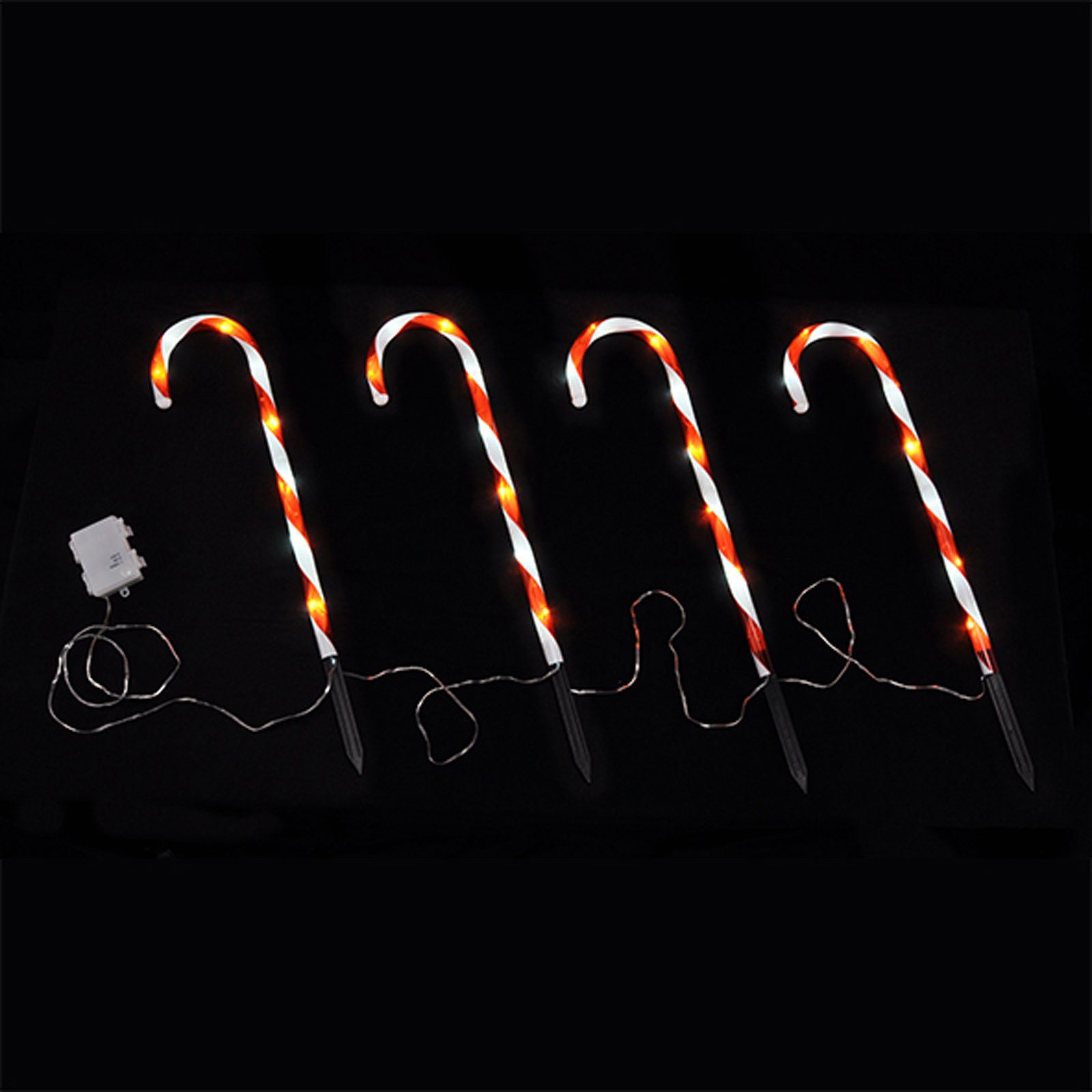 HAC24 LED-Lichterkette LED Zuckerstange Weihnachtsdeko Leuchtstab Gartenleuchtstäbe, mit Timerfunktion