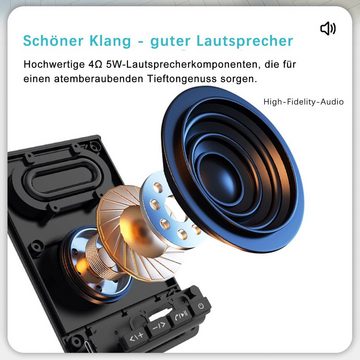 IBETTER Bluetooth Lautsprecher,Portable Lautsprecher Drahtloser Lautsprecher, Tragbarer Lautsprecher Lautsprecher (Ständer verstellbar, faltbar,Bluetooth 5.3-Konnektivität, HD-Surround-Sound Geeignet für zu Hause und draußen)