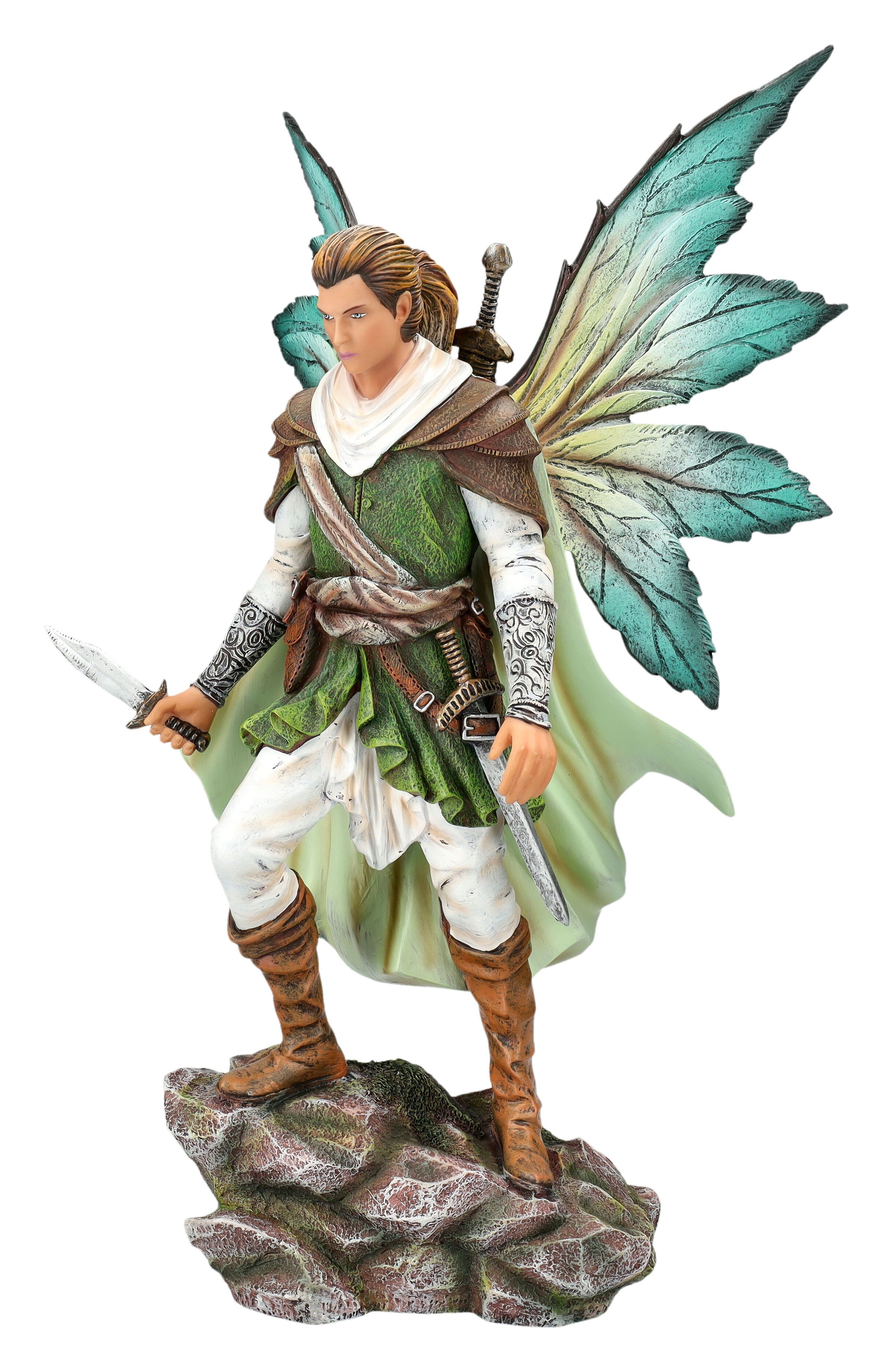 Figuren Shop GmbH Fantasy-Figur Elfen Figur Mann - Krieger Beschützer der Natur - Fantasy Dekofigur