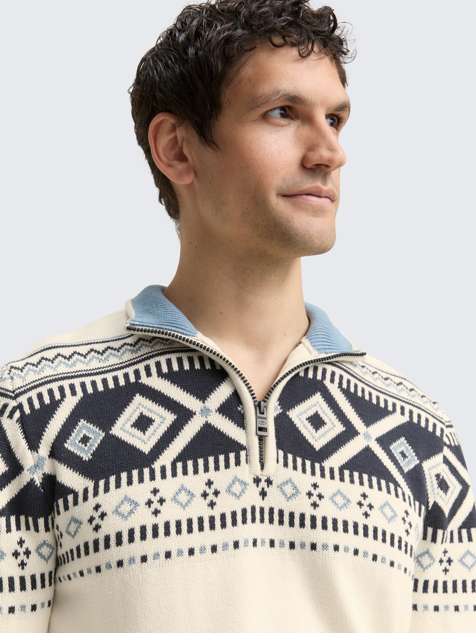 TOM TAILOR Strickpullover Pullover & Strickjacken Fair-Isle Troyer Strickpullover