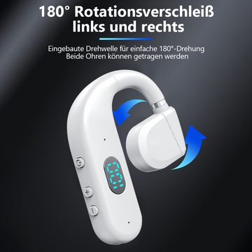 Jioson Lärmreduzierende Kopfhörer Bluetooth wireless Sportkopfhörer Weiß Kopfhörer (Wasserdicht, schweißfest, Intelligente HD-Sprachsteuerung, Bluetooth 5.3, LED-Anzeige, Offener Typ für schmerzfreies Tragen)