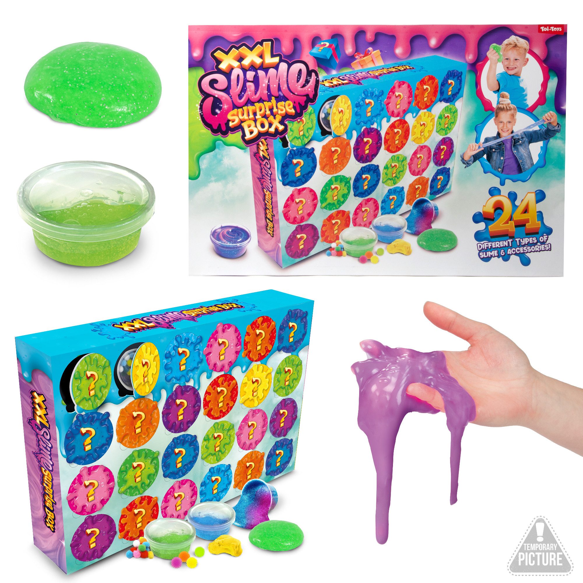 Toi-Toys Adventskalender SLIME Surprise Box, 24 Türchen mit Schleim-Überraschungen