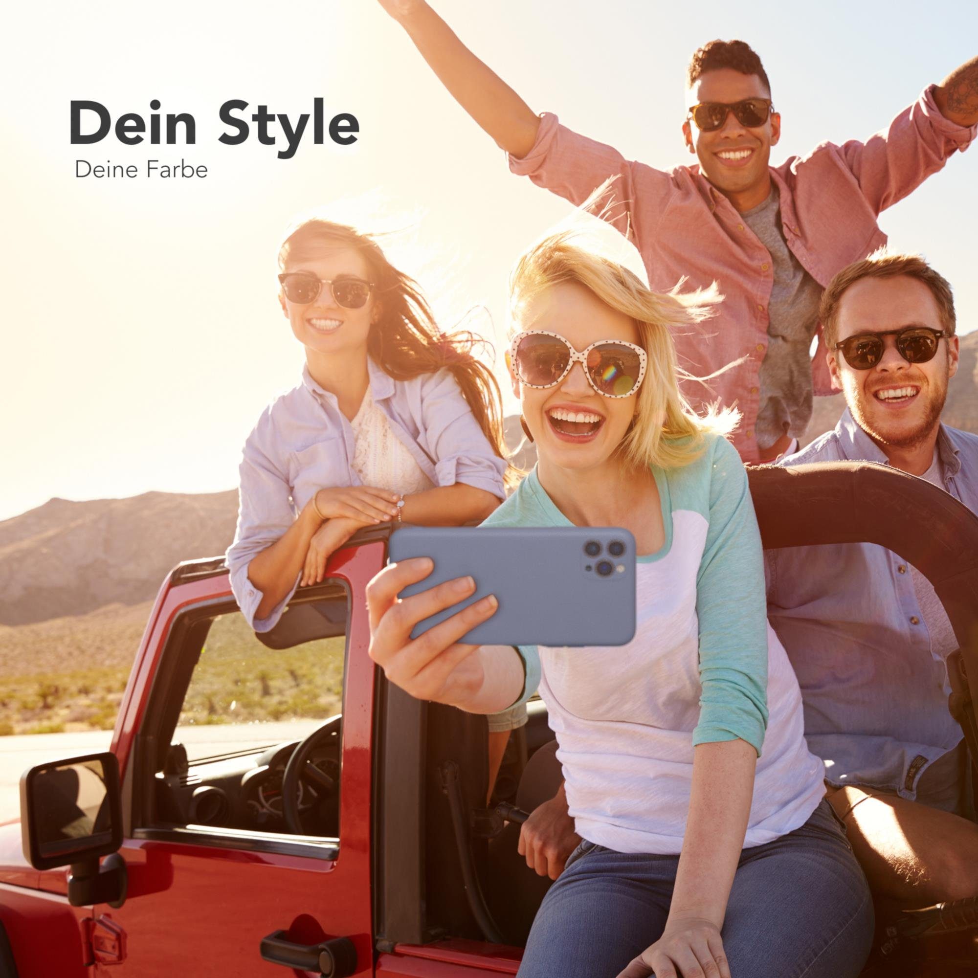 EAZY CASE Handyhülle für Apple iPhone 11 Pro Max Hülle Silikon 6,5 Zoll, Silikon Schutzhülle mit Kameraschutz Matt Back Cover Soft Eis Blau