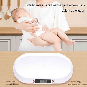 REDOM Personenwaage Flach Babywaage Stillwaage Tierwaage Kinderwaage Säuglingswaage, 1-tlg., digital Baby Waage bis 20kg mit 2 AAA Batterien, Geeignet zum Wiegen von Babys kleinen Haustieren Lebensmitteln usw