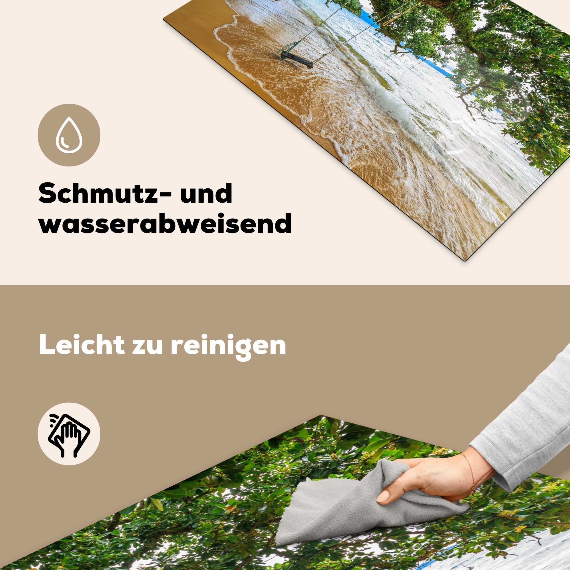 MuchoWow Herdblende-/Abdeckplatte Hängeschaukel Arbeitsplatte auf cm, 83x51 ein großer (1 küche Phu für alter Vinyl, tlg), Quoc, Baum Ceranfeldabdeckung, und