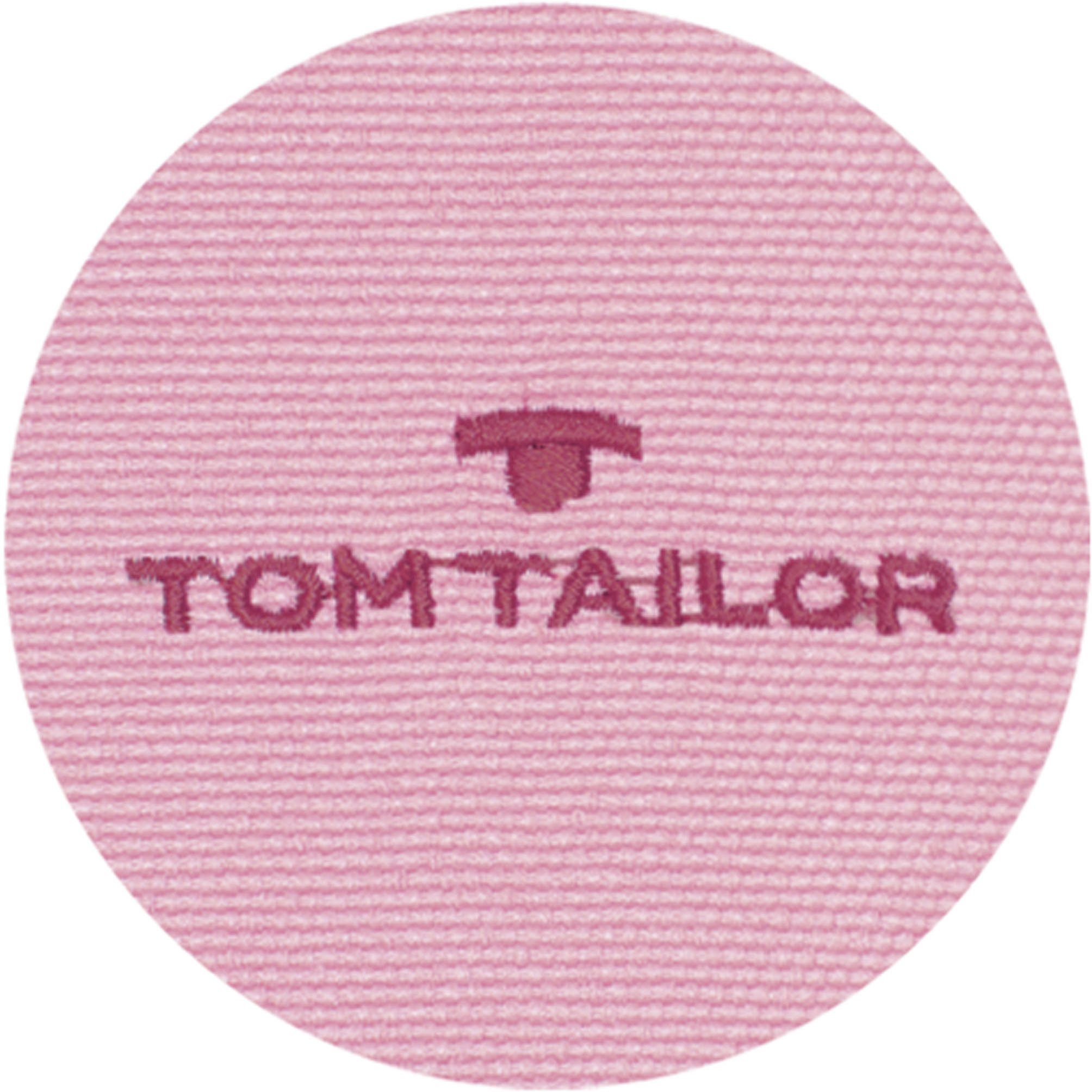 TOM aufgesticktem altrosa/rosa Signature, Jacquard, (1 blickdicht, mit Markenlogo TAILOR Ösen Dove Vorhang St), HOME,