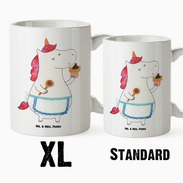 Mr. & Mrs. Panda Tasse Einhorn Küche - Weiß - Geschenk, Pegasus, Muffin, Unicorn, Jumbo Tass, XL Tasse Keramik, Prächtiger Farbdruck