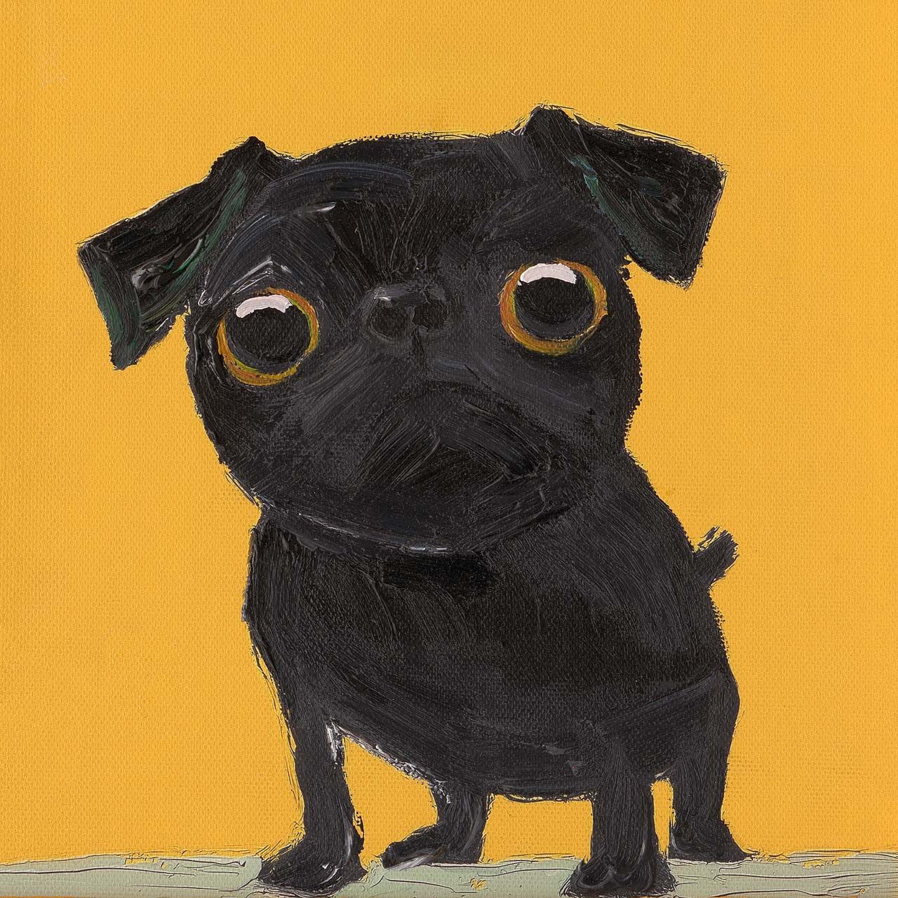 ArtUniverse Gemälde Black Bully 40 x 40 cm, Tiermotiv