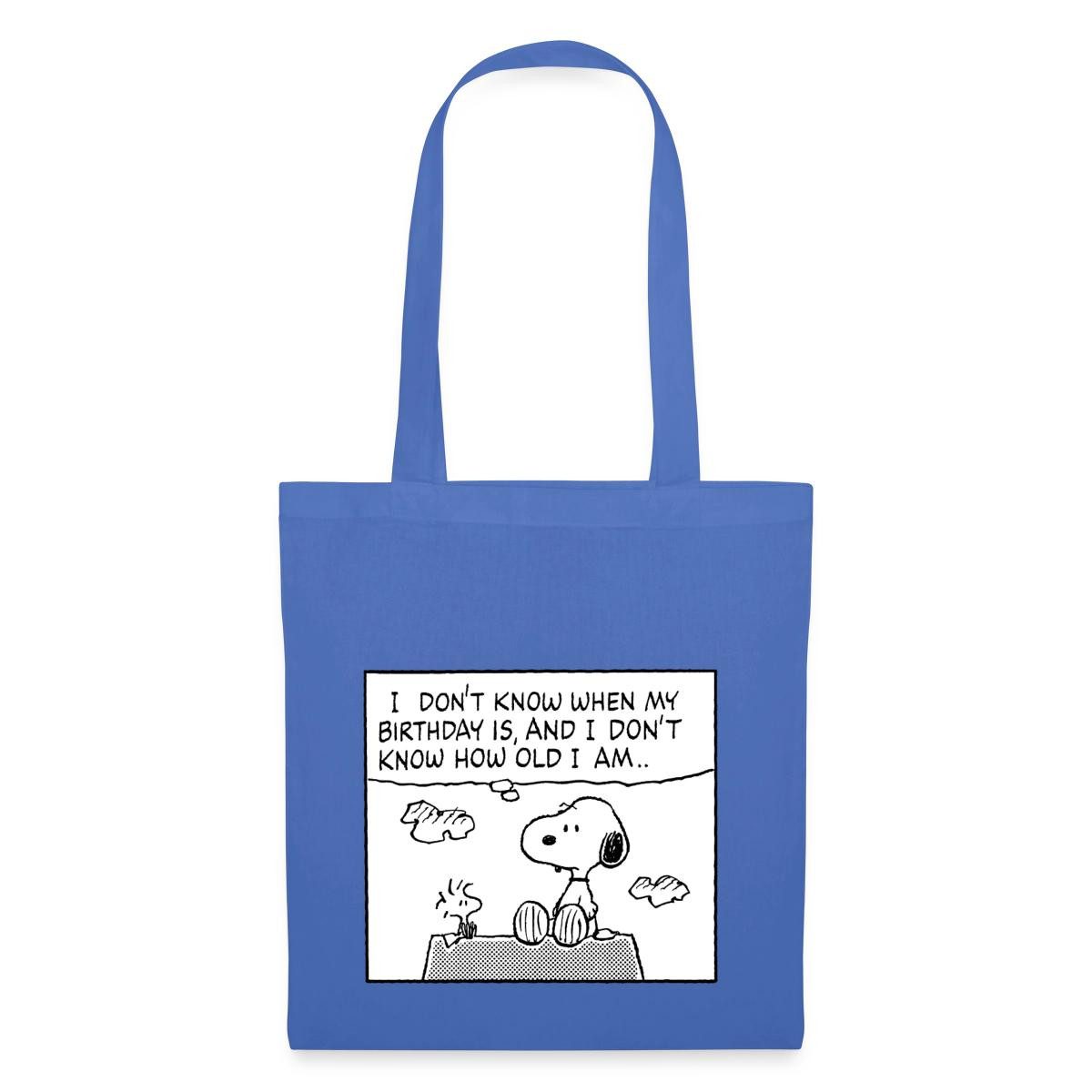 Spreadshirt Henkeltasche Peanuts Design Geburtstag Mit Spruch Und Snoopy Stoffbeutel (1-tlg)