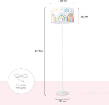 Paco Home Stehlampe Tweet 462, ohne Leuchtmittel, Lampe Kinderzimmer Kinderlampe Babyzimmer E27 Regenbogen Sonne Wolken