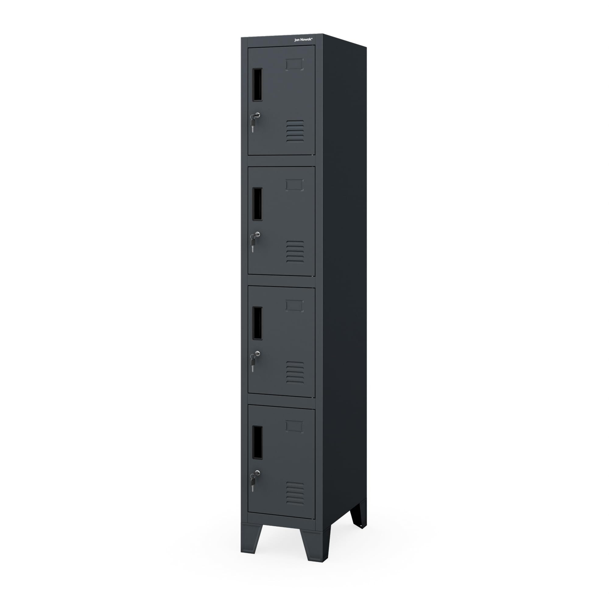 Jan Nowak Mehrzweckschrank Metall Schließfachschrank 29 cm ROBERT 1 Plus 5 Fächer Stahl (Stahl 0,6 mm 172 x 29 x 45 cm Wandmontage möglich PZH) Spind Garderobenschrank abschließbar Schloss 172 cm 4 Farben