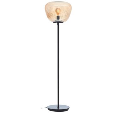Brilliant Stehlampe Kaizen, Kaizen Stehleuchte 140cm amber-bernstein/schwarz matt Metall braun 1x