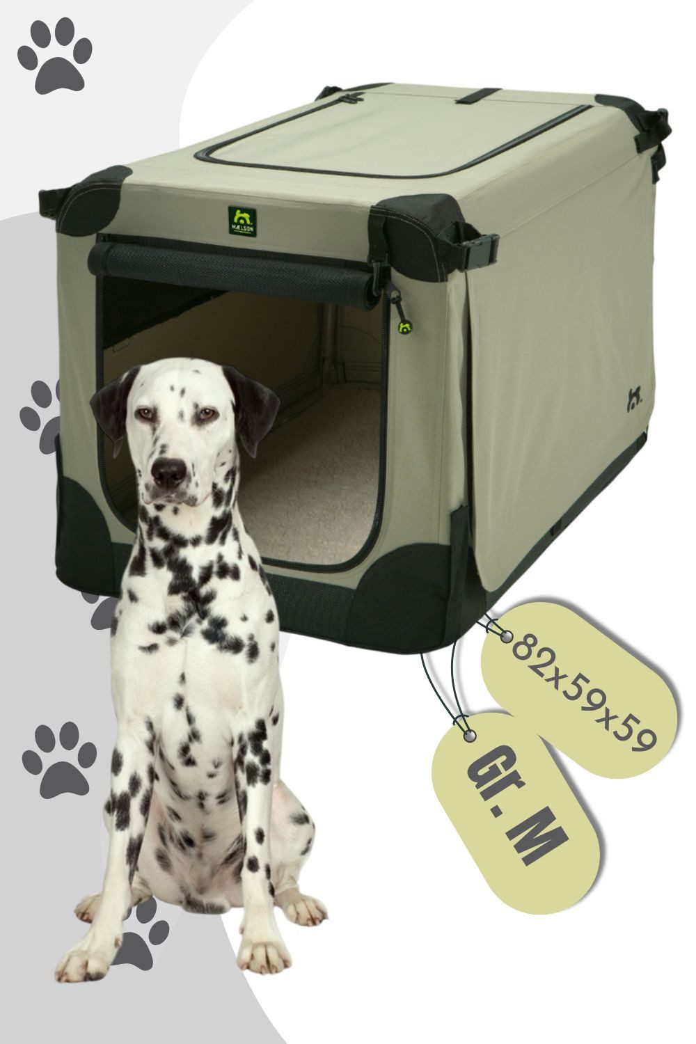 MAELSON Hunde-Transportbox Soft Kennel faltbare Hundebox / Tier Transportbox Beige