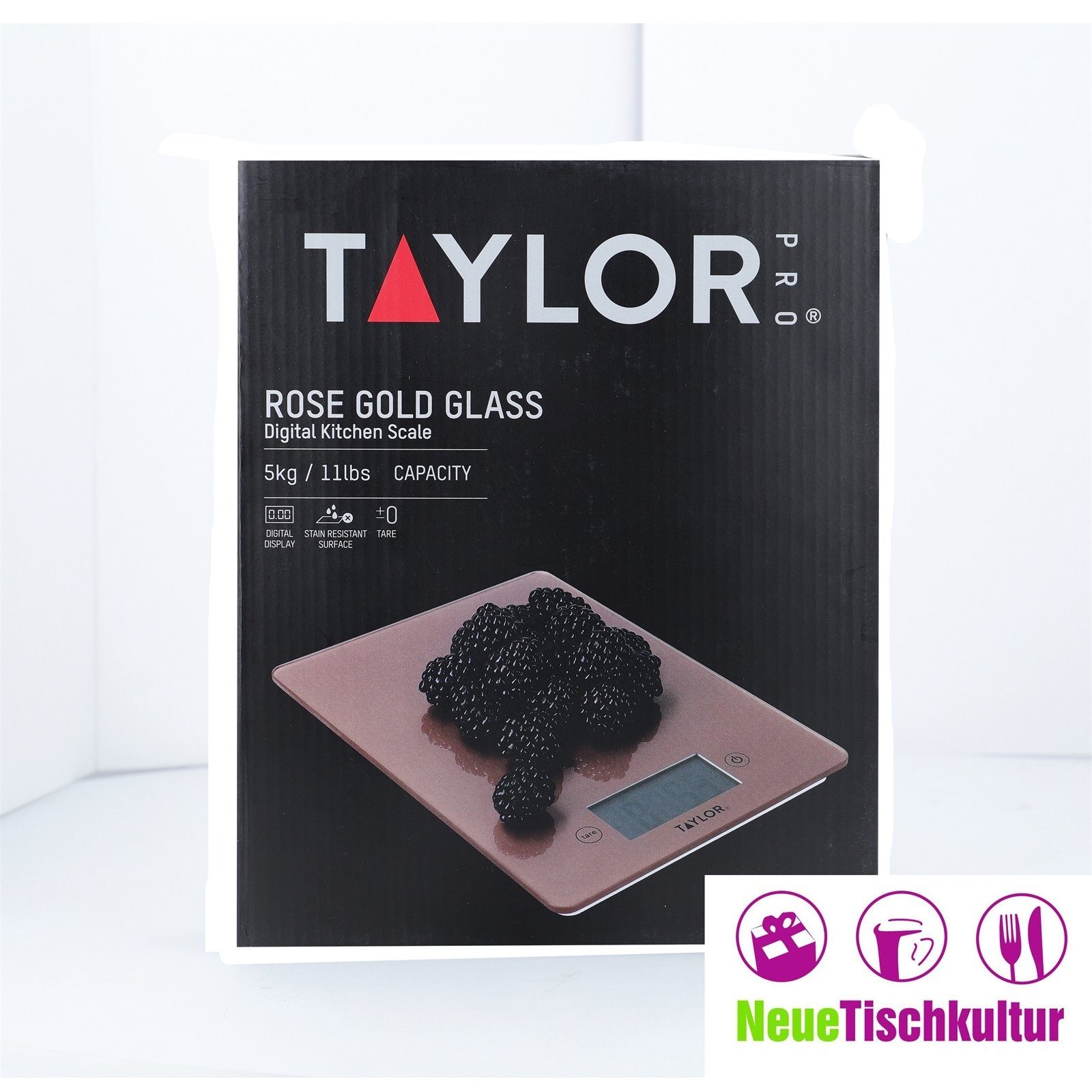 Pro, Materialmix Glas, Kg Neuetischkultur Messbecher Küchenwaage, bis Taylor 5 Digitale Glas, Rosegold