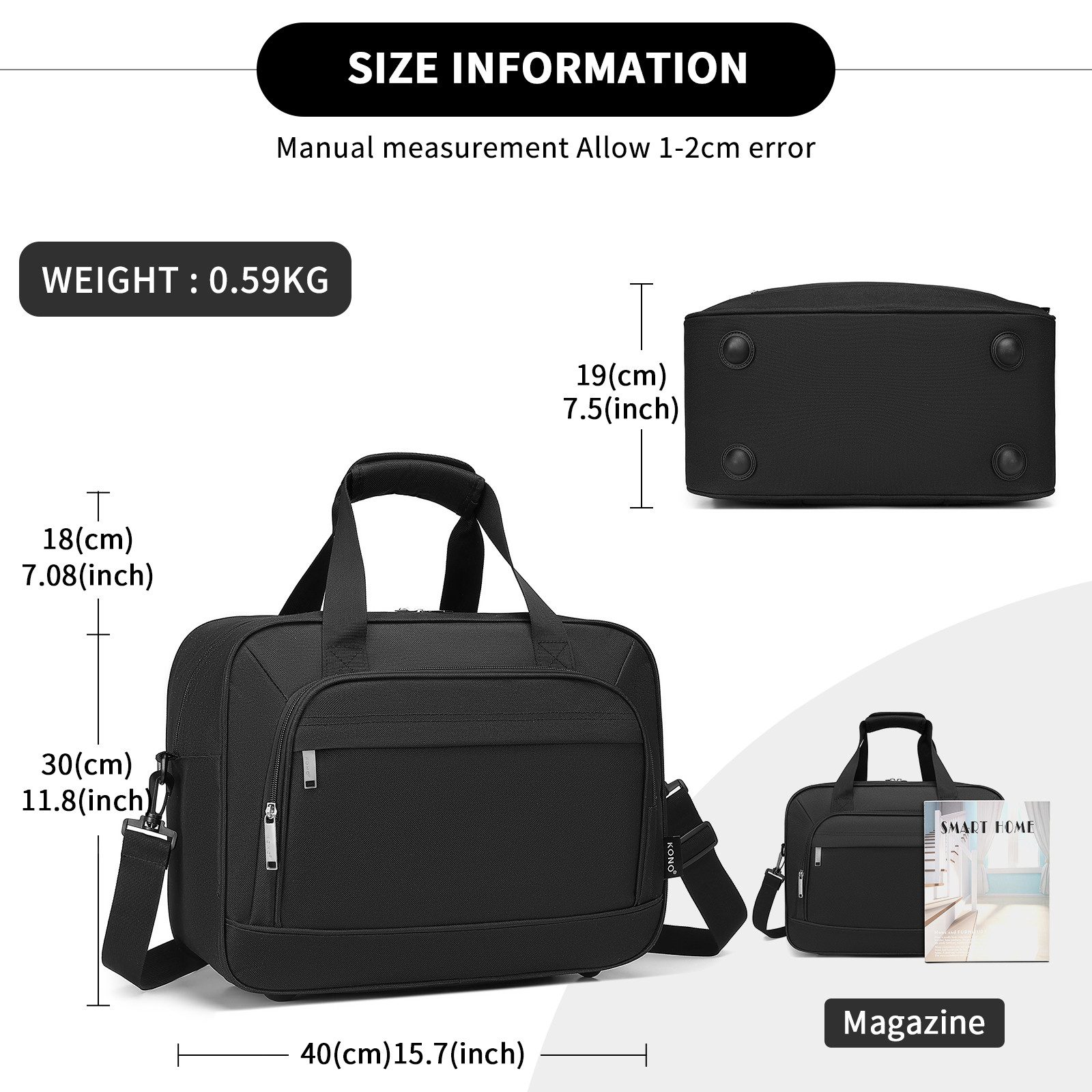 KONO Reisetasche Handgepäck mit Laptopfach – günstig online kaufen