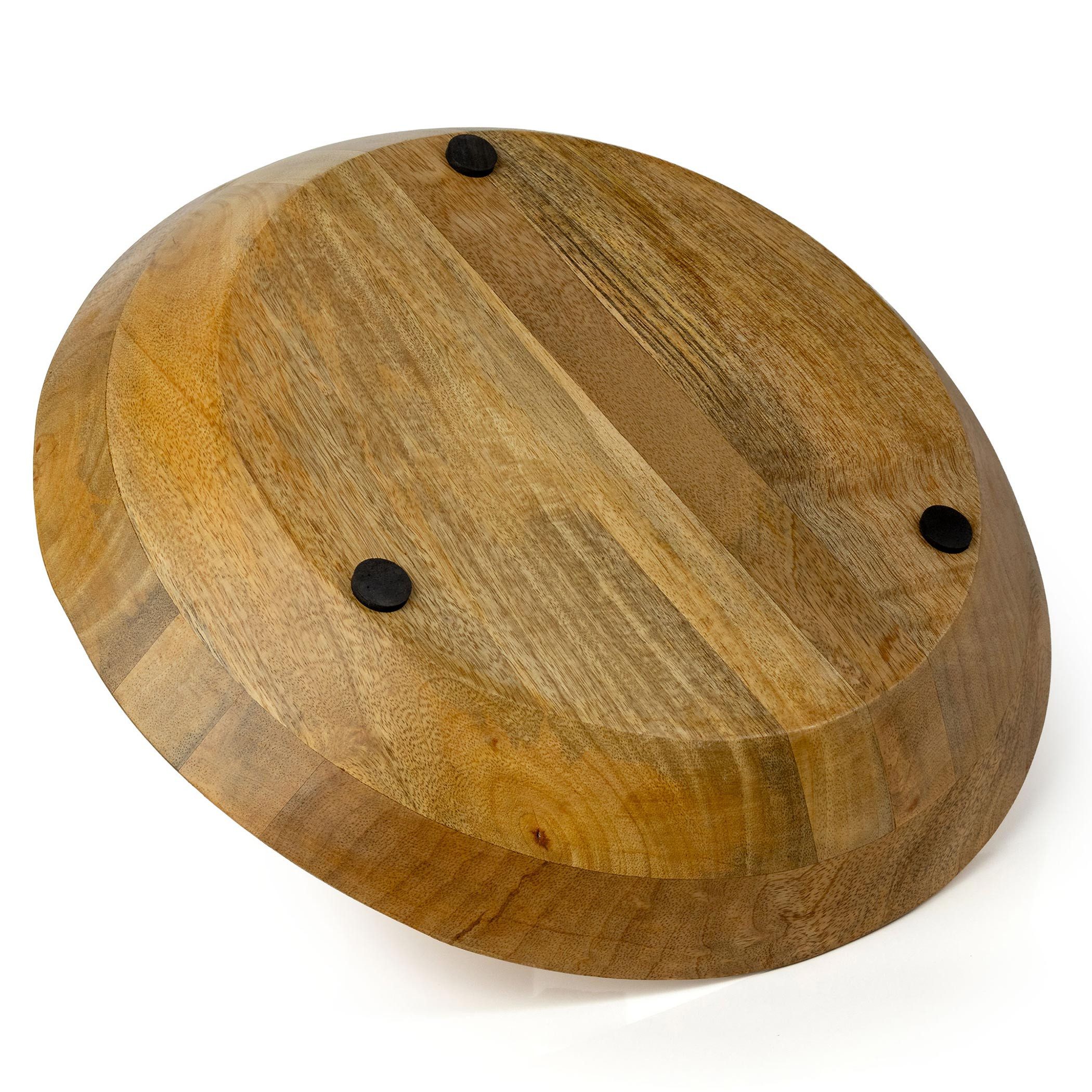 Spetebo Dekoschale Mangoholz Deko Schale rund - 40 cm (Stück, 1 St., Holzschale), Runde Dekoschale aus massivem Mango Holz