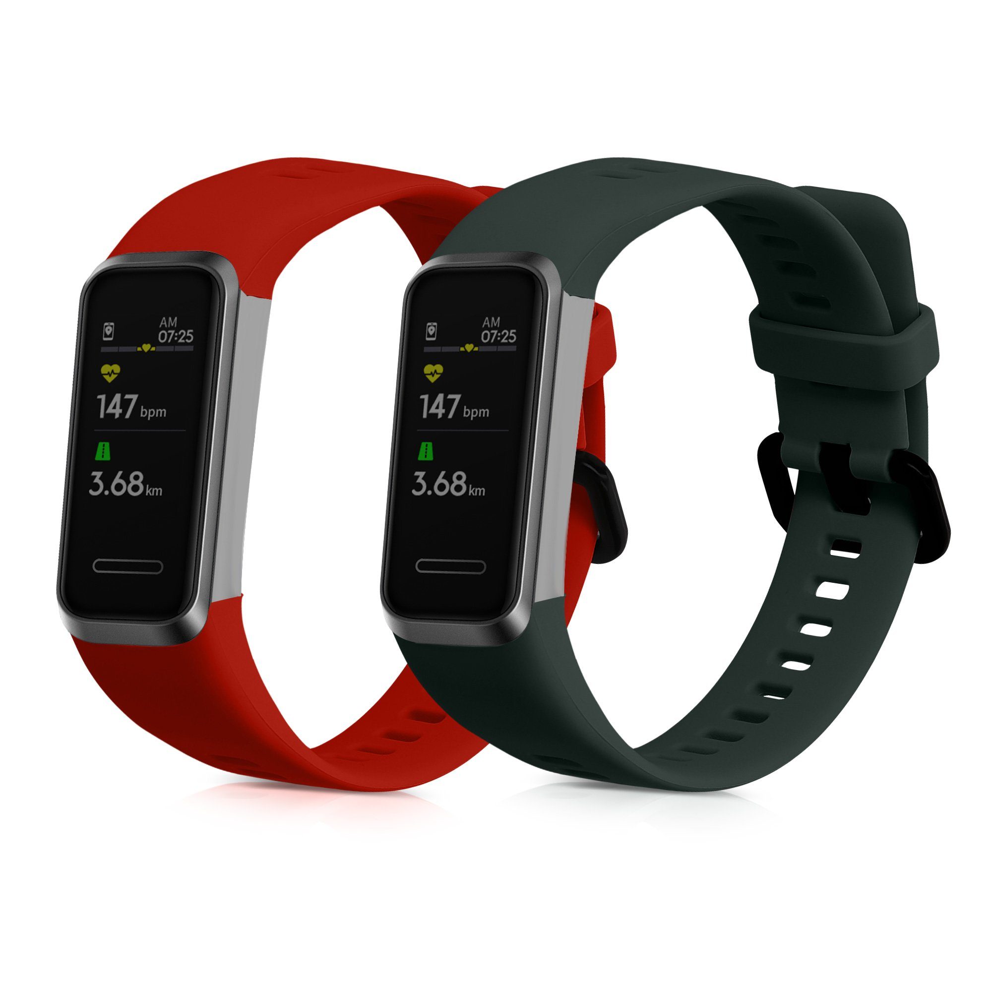 kwmobile Uhrenarmband 2x Sportarmband für Huawei Band 4, Armband TPU  Silikon Set Fitnesstracker