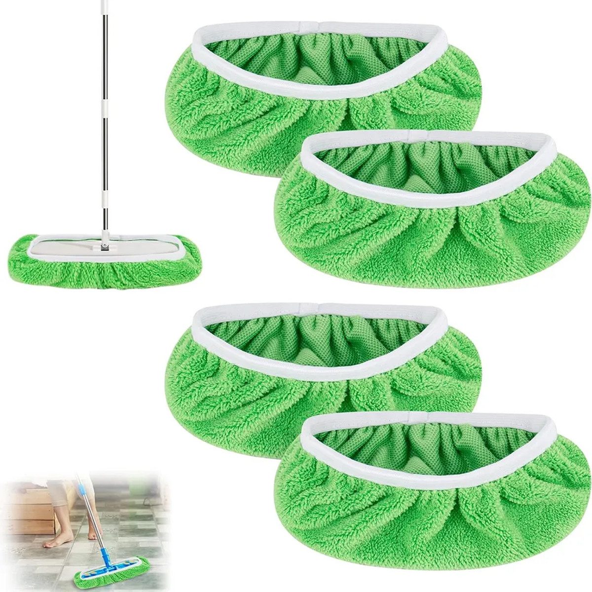 4St Wiederverwendbare Tücher für Swiffer Bodenwischer Moppaufsatz