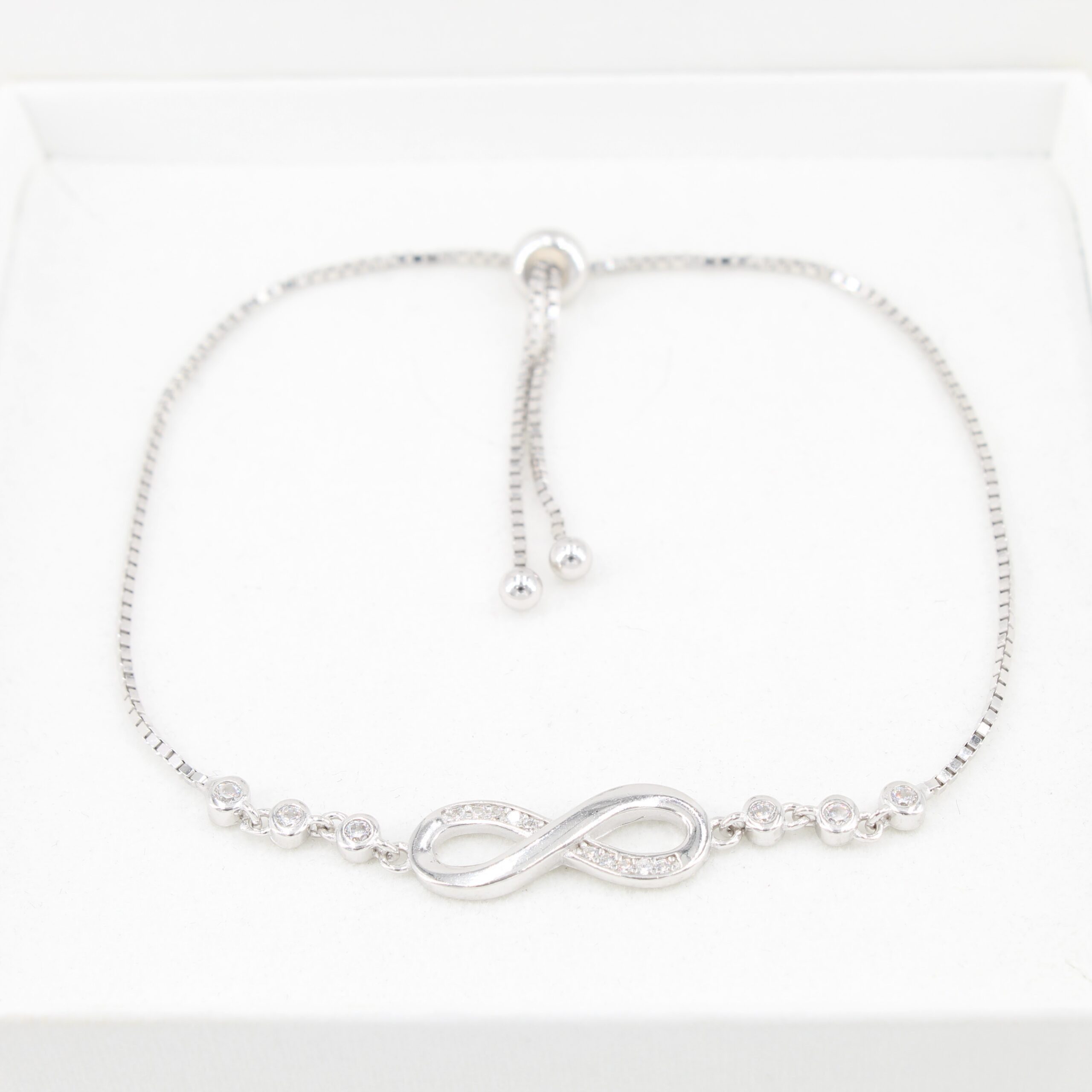PANDACHARMS Silberarmband Infinity mit Steinen, 925 Silber mit Zirkonia, Lä günstig online kaufen