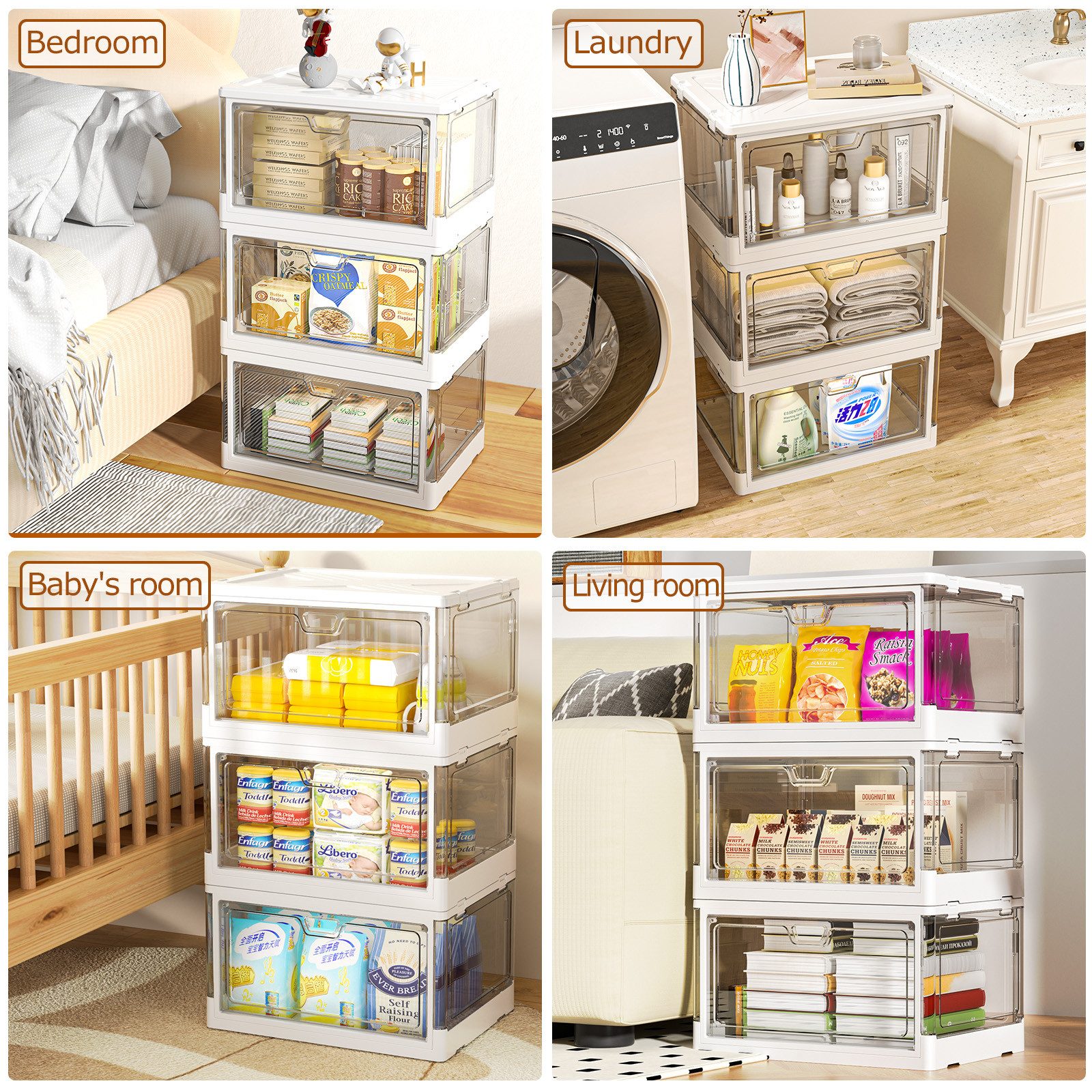 POPOLIC Aufbewahrungsbox Transparente mehrschichtige Aufbewahrungsbox Drei günstig online kaufen