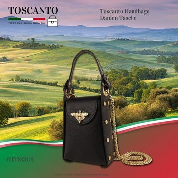 Toscanto Umhängetasche Toscanto Tasche schwarz Umhängetasche (Umhängetasche), Damen Umhängetasche Leder, schwarz, Größe ca. 13cm