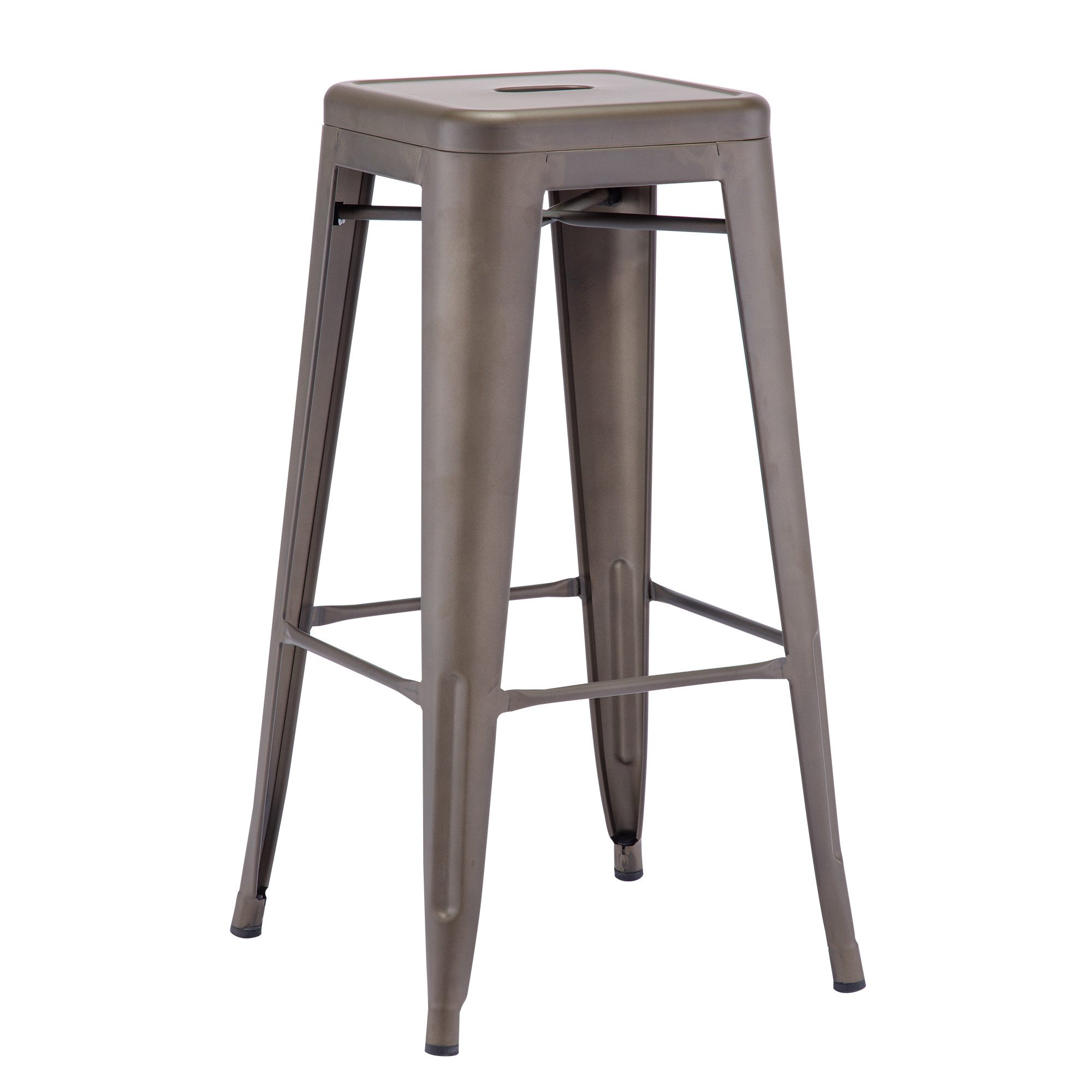 Duhome Barhocker (665D), Barstuhl Tresenhocker, Stapelbar Metall Bistrohocker mit Fußstütze