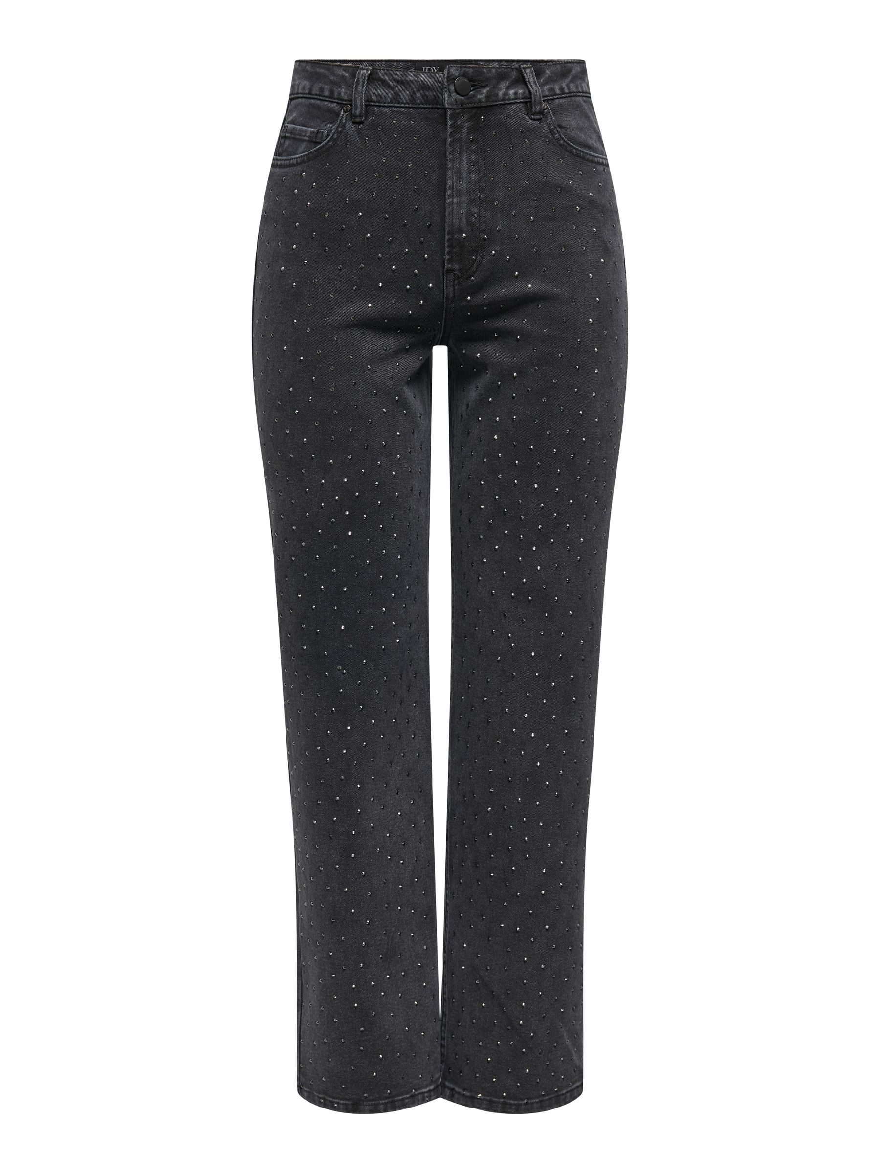 JACQUELINE de YONG High-waist-Jeans Jeans Straight Fit Hohe Taille Knopfleiste JDYSTINE STONE HW STRAIGHT JEANS DNM