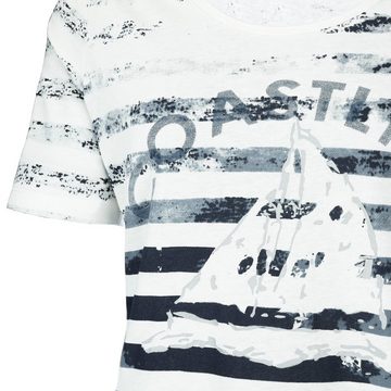 modAS Kurzarmshirt Damen T-Shirt mit Aufdruck Coastline aus Baumwolle