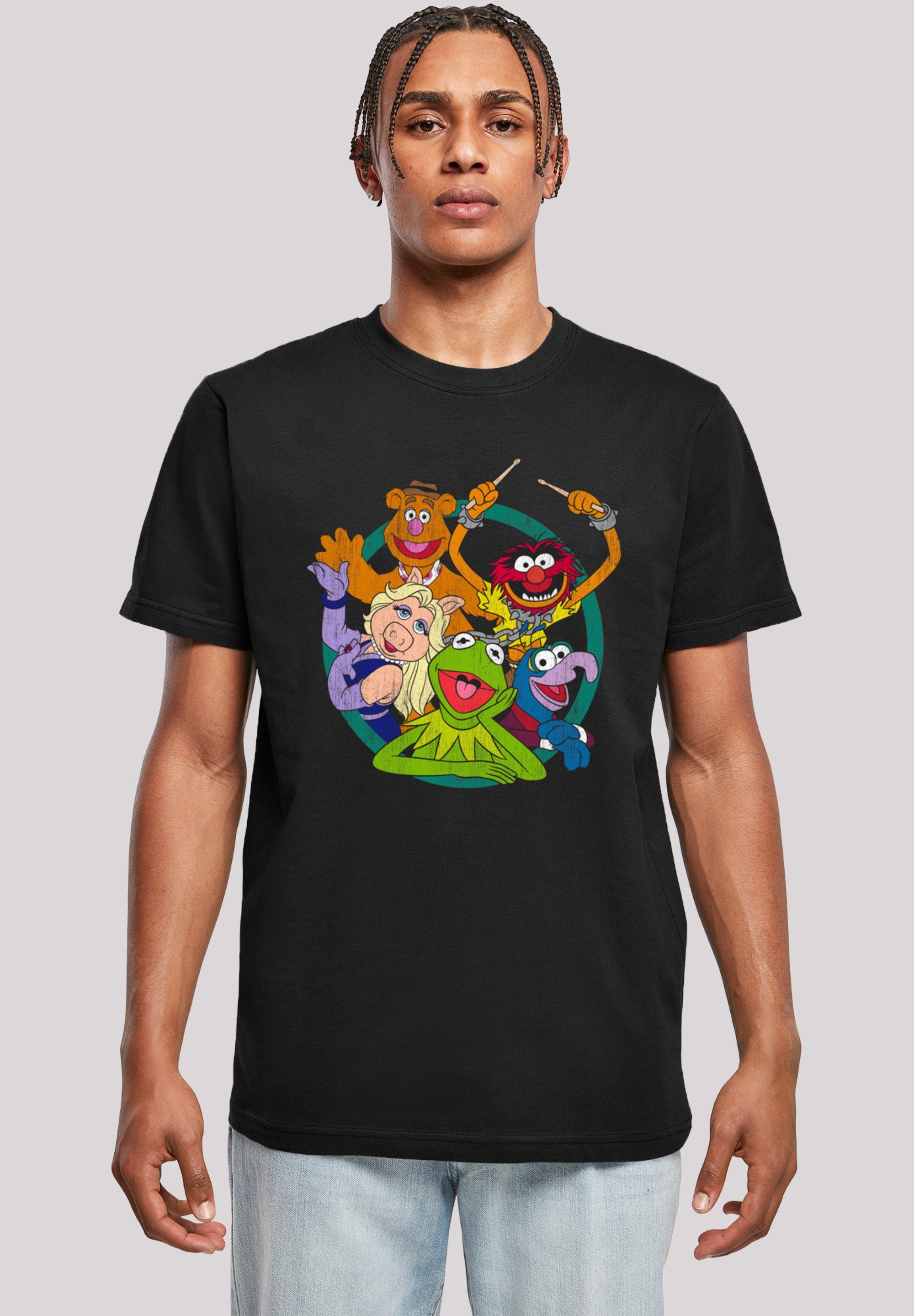 F4NT4STIC T-Shirt Disney Muppets Rippbündchen Doppelnähte und Hals Die Group Circle Print, Saum am am