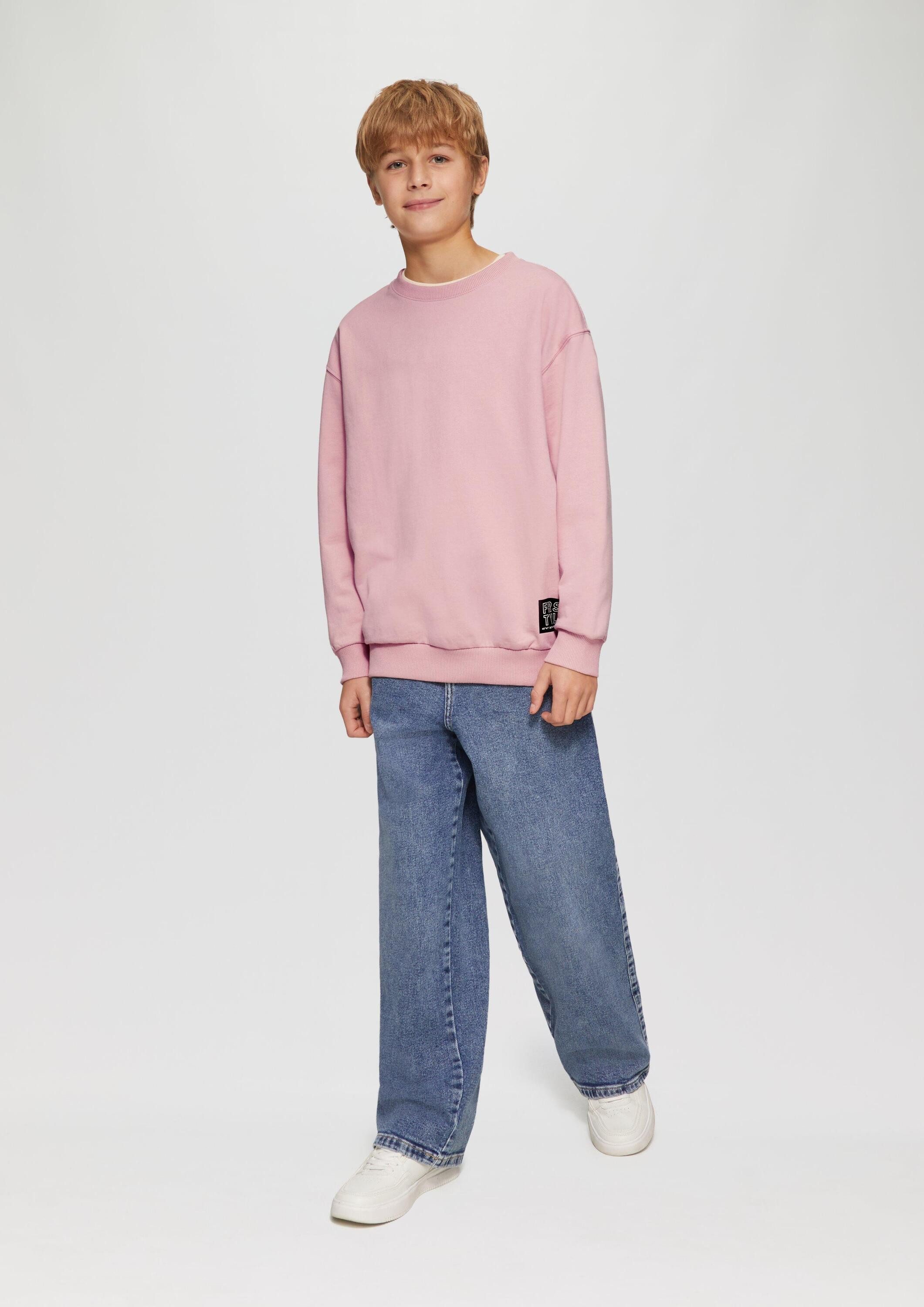 s.Oliver Sweatshirt Sweatshirt Unisex Sweatshirt mit Rippbündchen und Print – Bild 5 von 5
