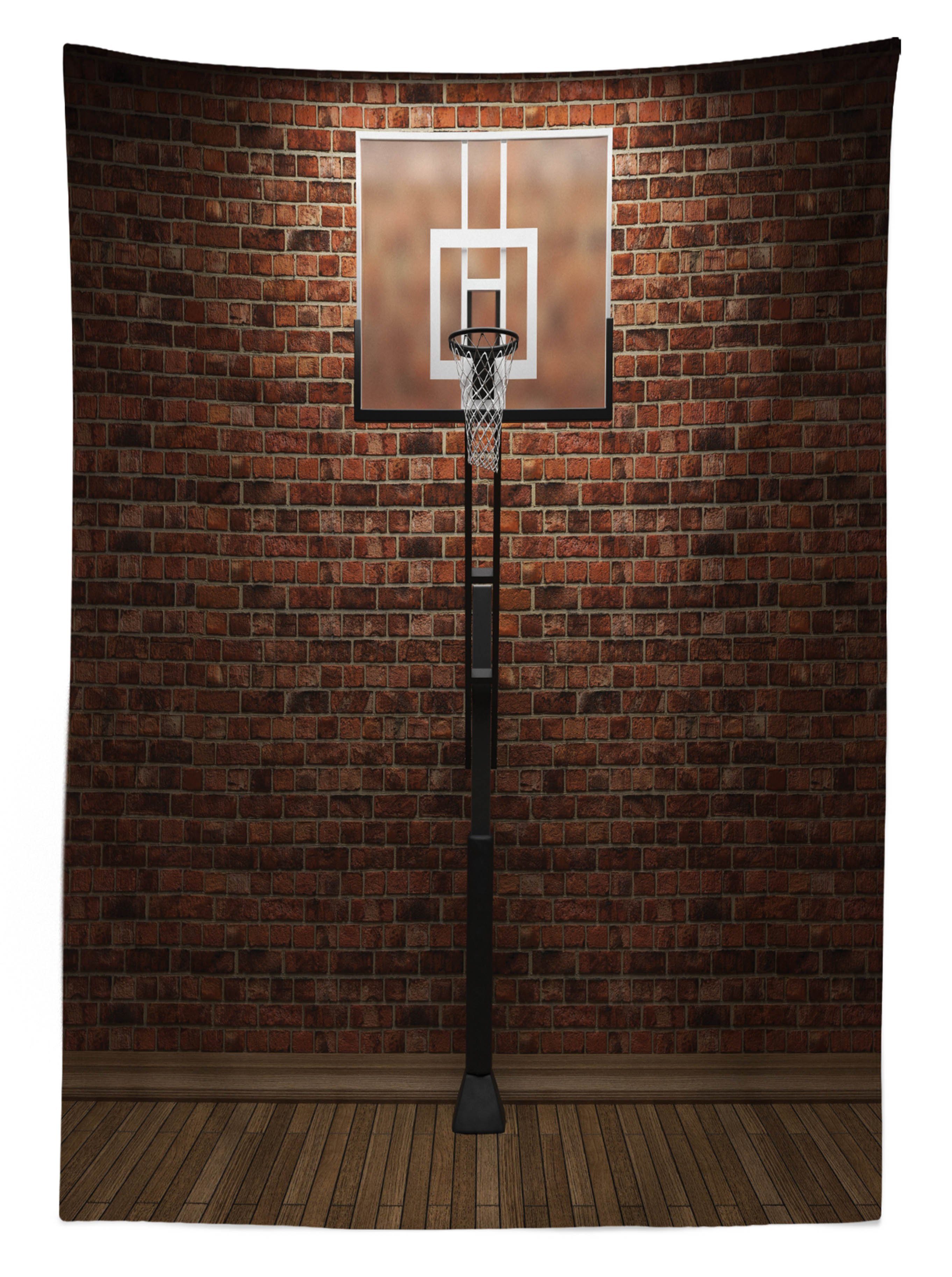 Für Basketball Braun Field Farbfest Tischdecke Klare geeignet Sports Außen Abakuhaus Bereich Waschbar Farben, den