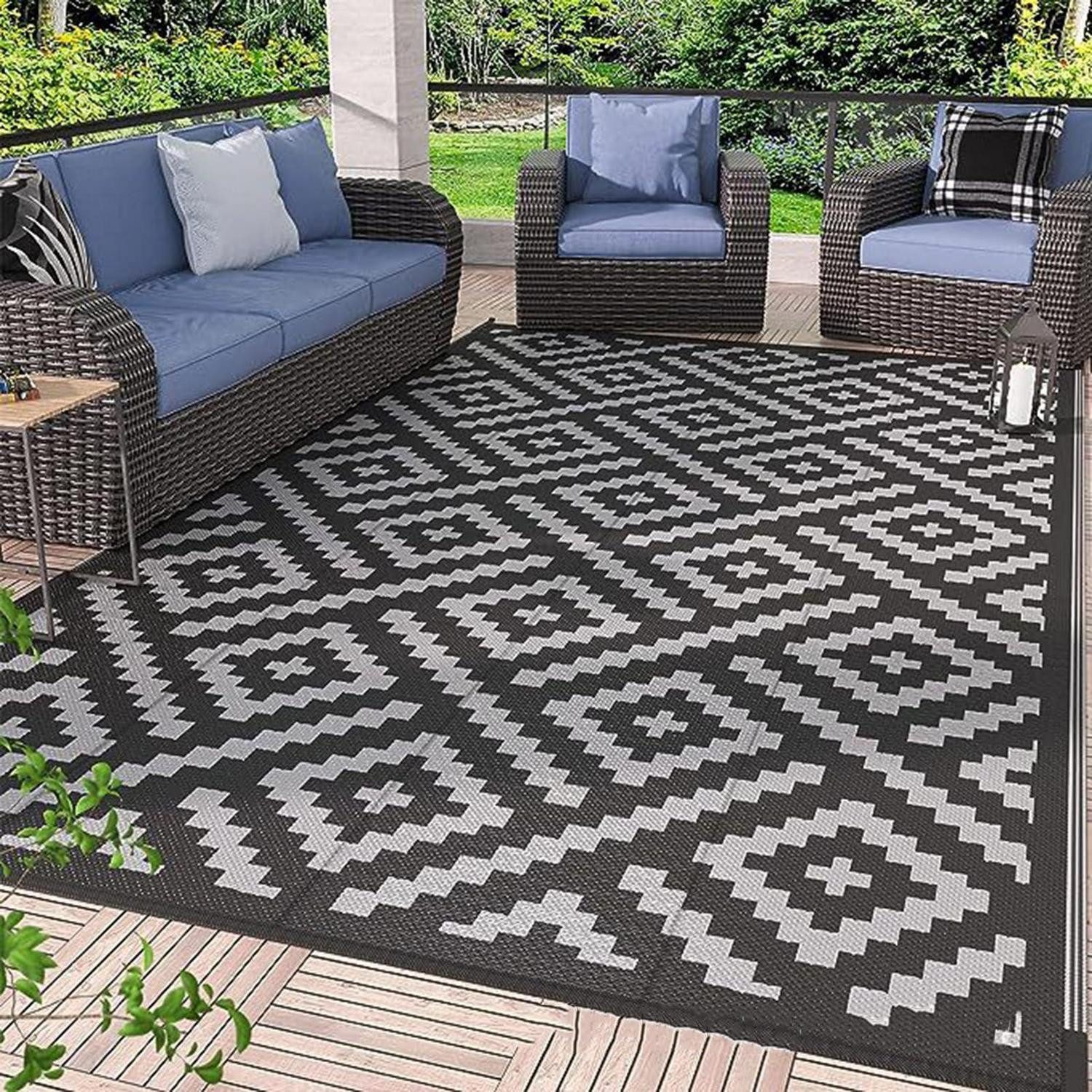 LuxusKollektion Outdoorteppich Outdoor Teppich wasserfest 200x300 cm, rechteckig, Höhe: 10 mm